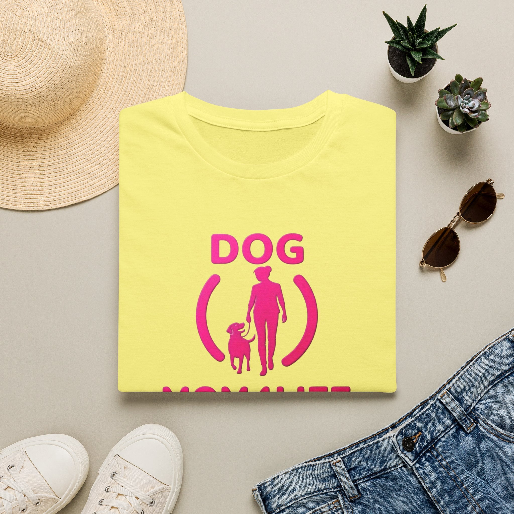 Dog Mom 4 Life T-Shirt — Pink Silhouette Pet Lover Tee
