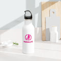 Mom4Life Stainless Steel Water Bottle – Pink Mom & Child Logo, Mother's Day Gift