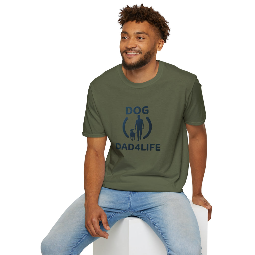 Dog Dad T-Shirt — "DOG DAD4LIFE" Graphic Tee for Dog Lovers