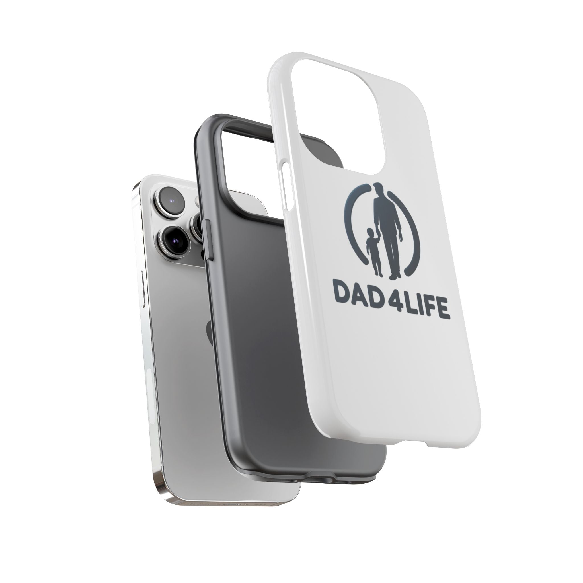 Funda protectora para teléfono Dad4Life — Funda protectora con silueta de padre e hijo