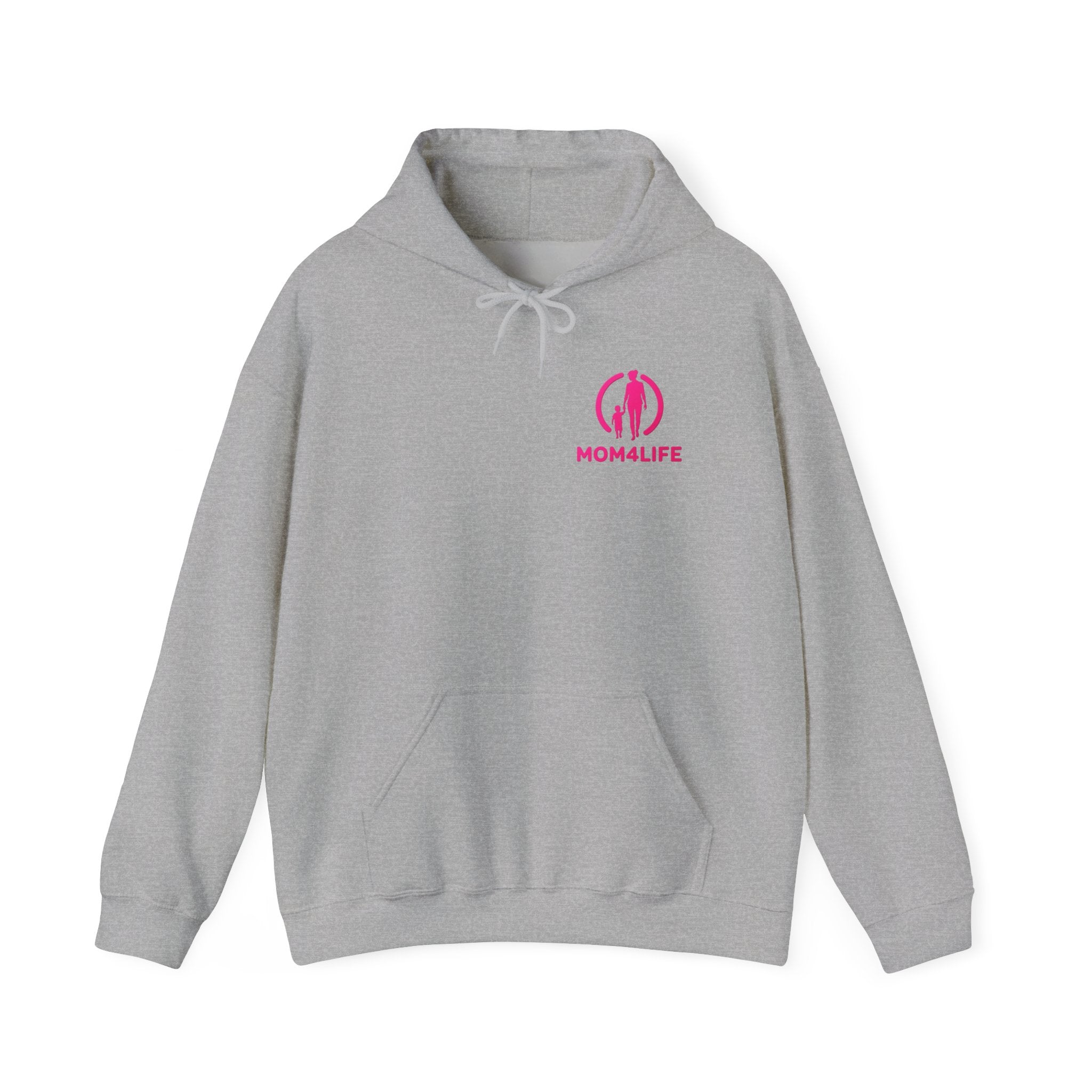 Mom4Life Hoodie – Pink Logo Mother's Day Pullover