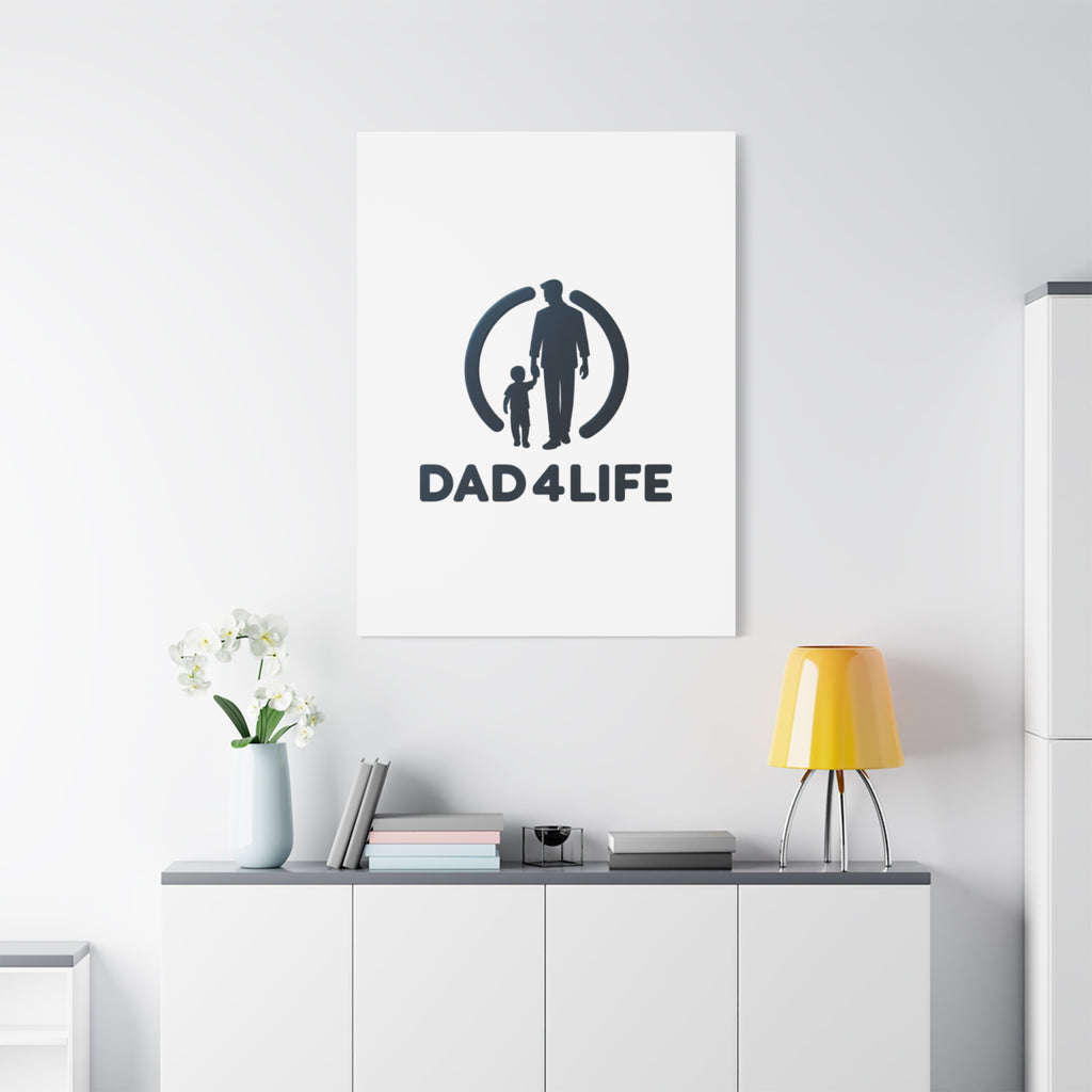 Canvas Wall Art — “DAD4LIFE” Father & Child Matte Stretched Canvas