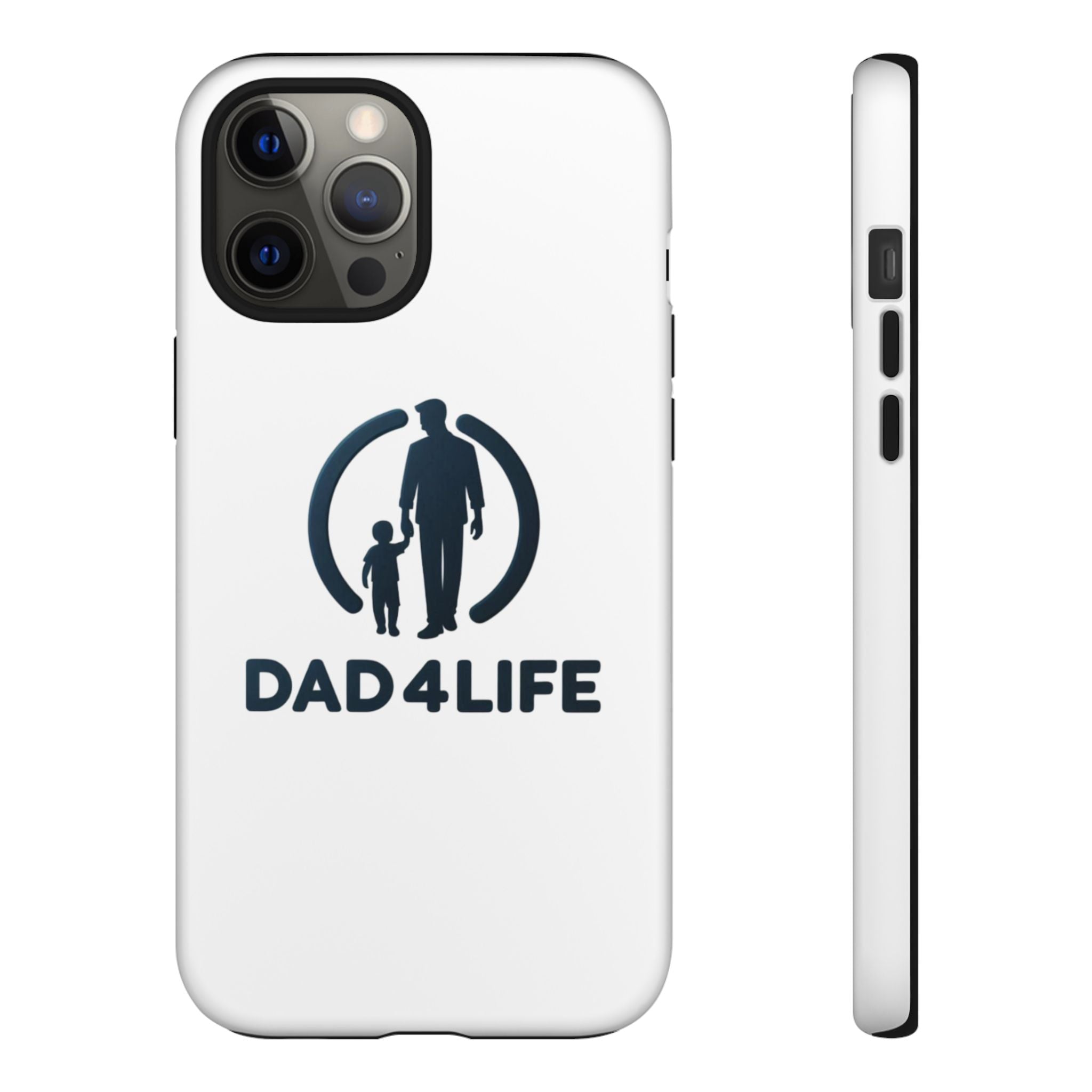 Funda protectora para teléfono Dad4Life — Funda protectora con silueta de padre e hijo