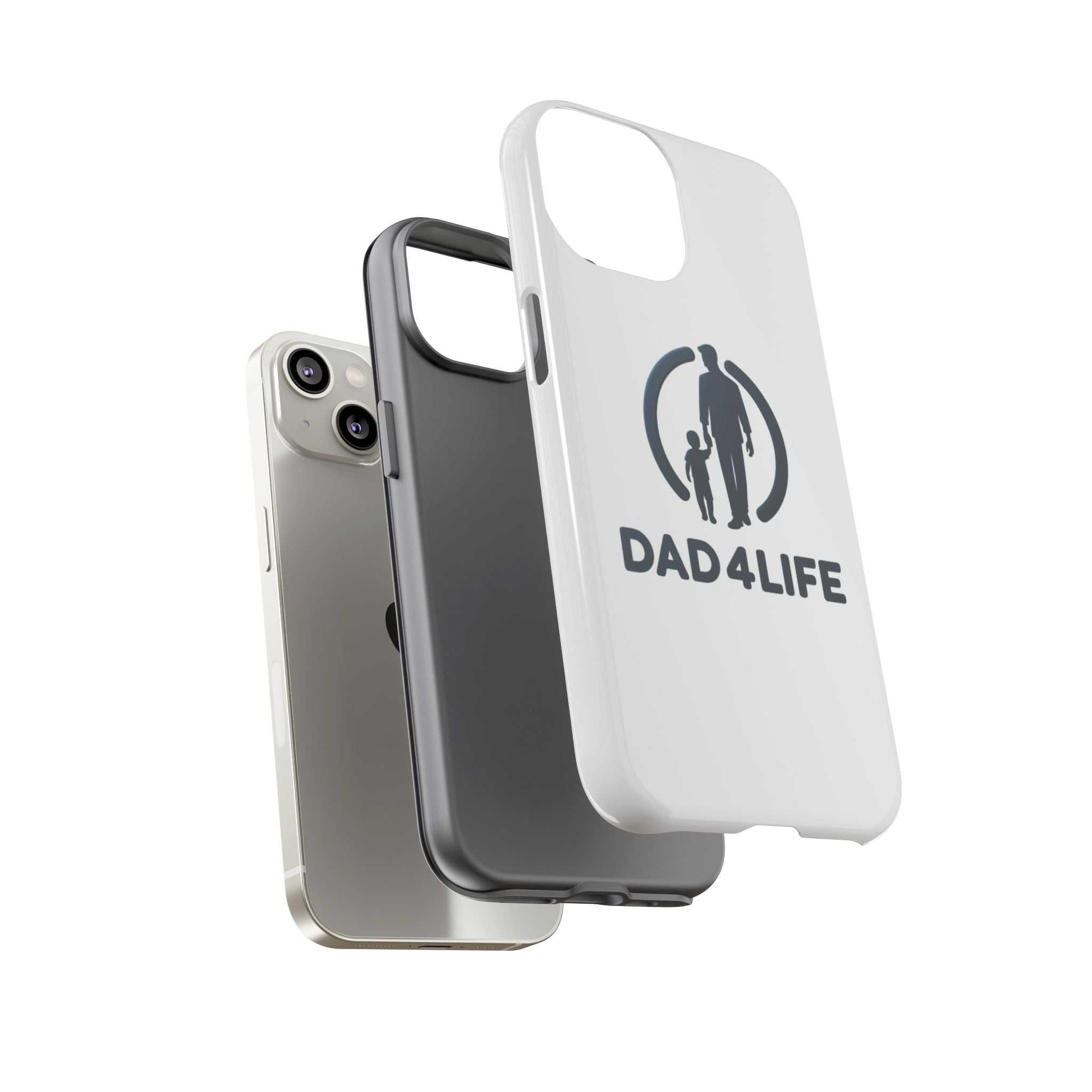 Funda protectora para teléfono Dad4Life — Funda protectora con silueta de padre e hijo