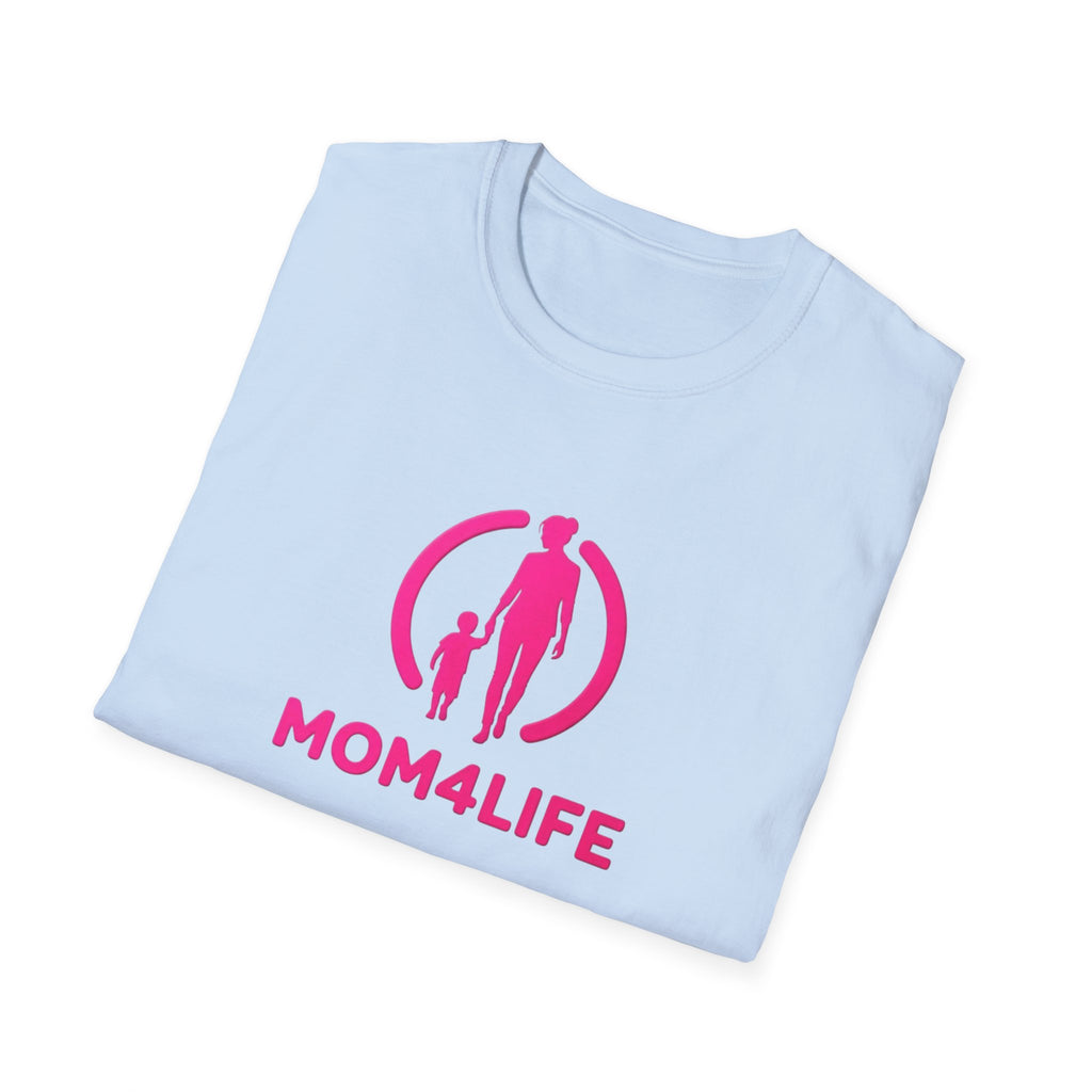 Mom4Life T-Shirt — Pink Mom and Child Graphic Tee, Mother's Day Gift