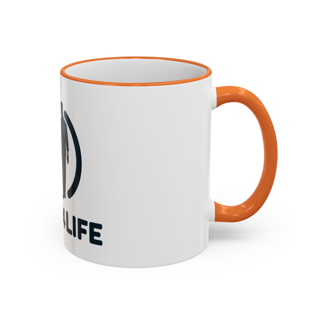 Dad 4 Life Accent Rim Mug — Father & Child Coffee Cup (11oz/15oz)