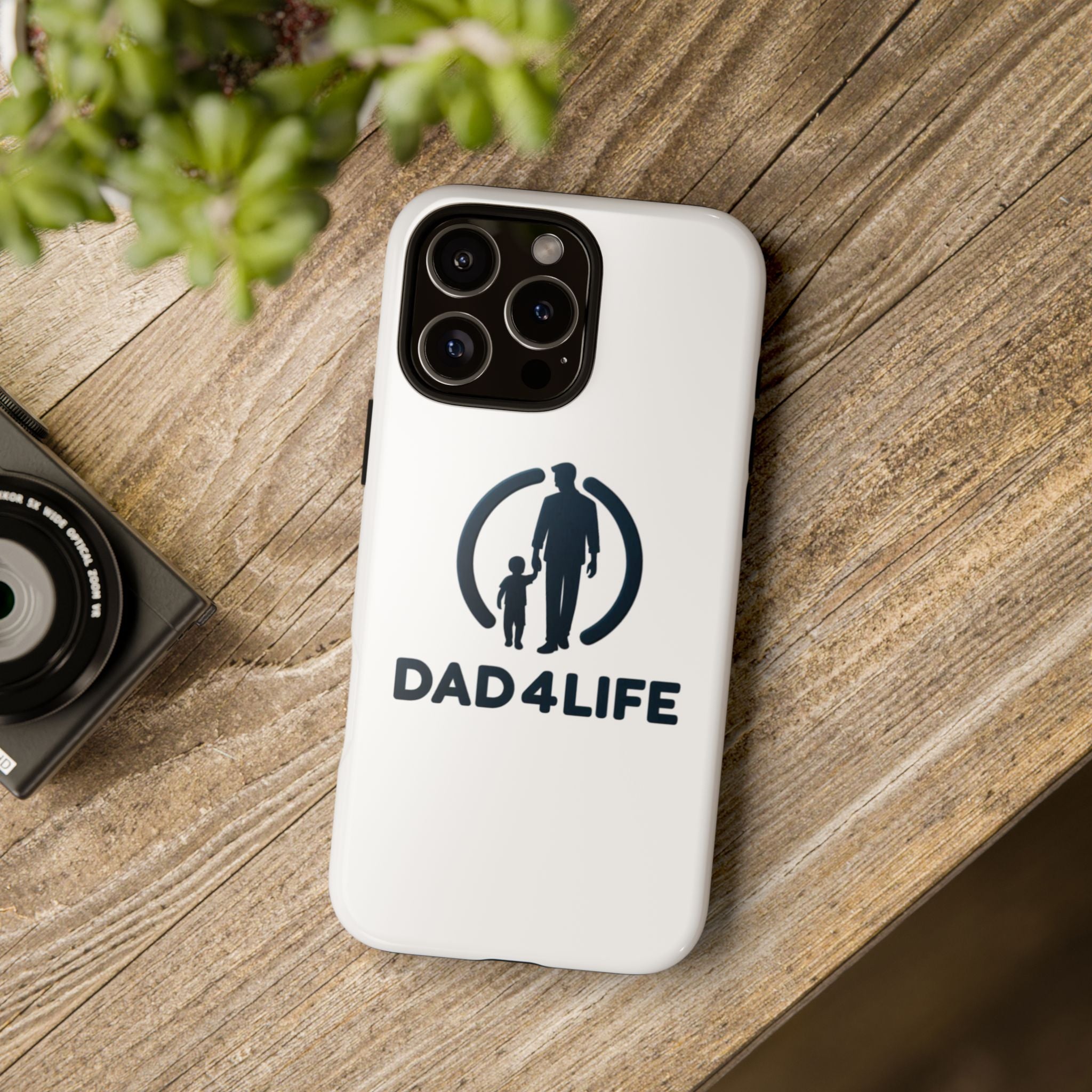Funda protectora para teléfono Dad4Life — Funda protectora con silueta de padre e hijo