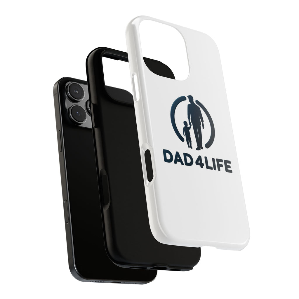Funda protectora para teléfono Dad4Life — Funda protectora con silueta de padre e hijo