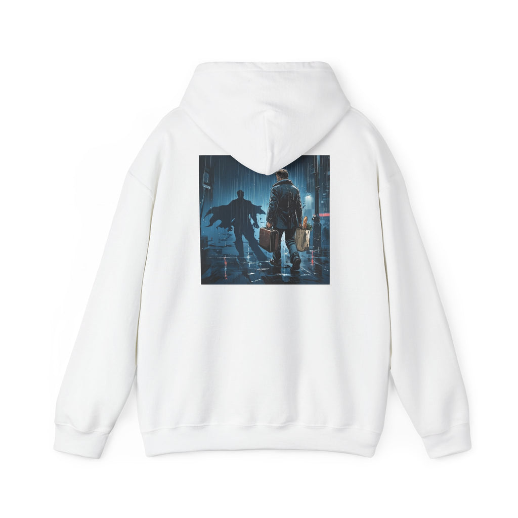 Dad 4 Life Hoodie — Father & Son Silhouette Pullover with Noir City Back Print