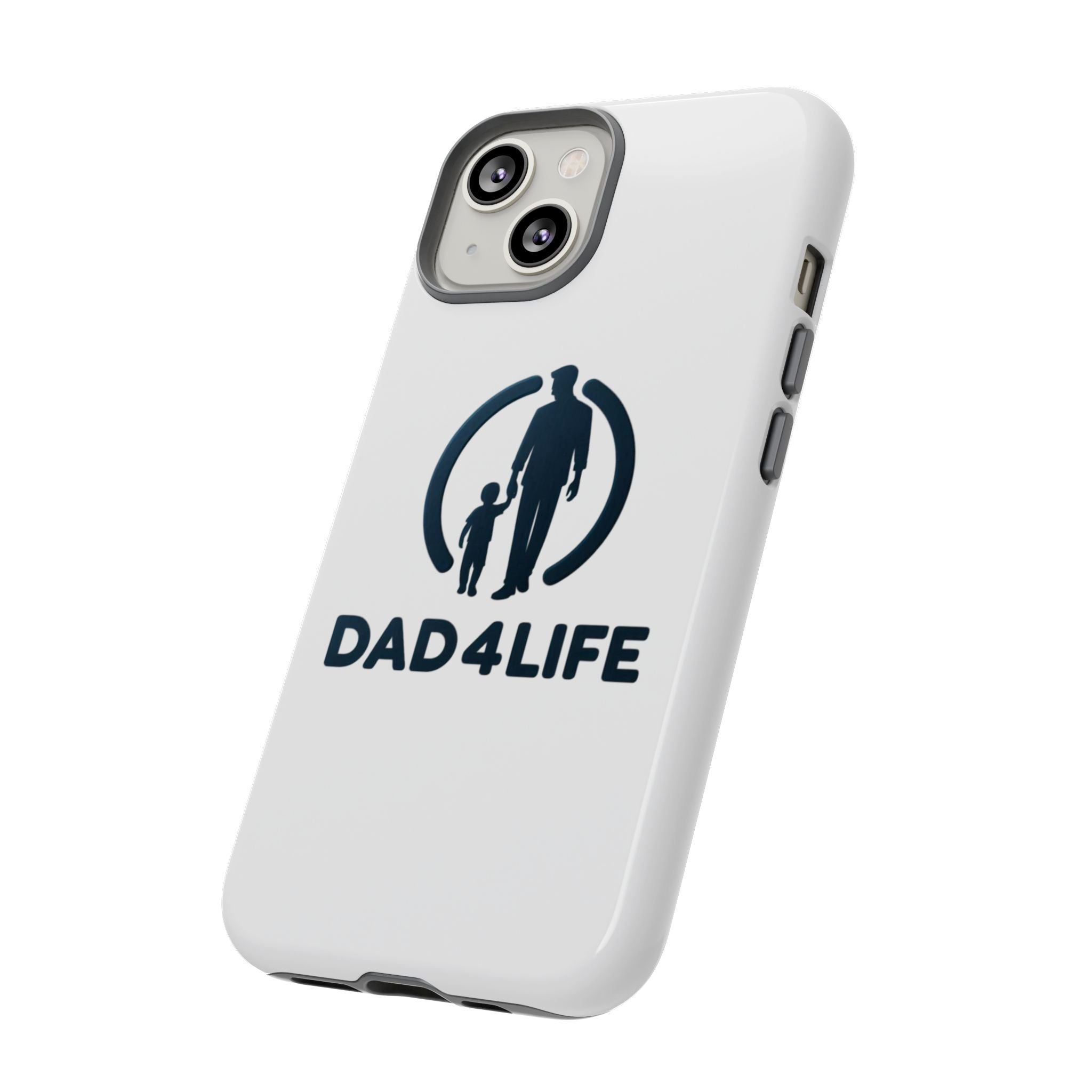 Funda protectora para teléfono Dad4Life — Funda protectora con silueta de padre e hijo