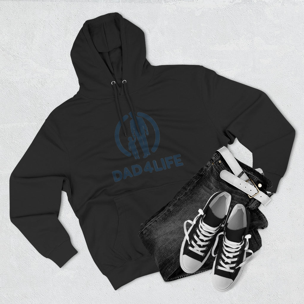Dad 4 Life Hoodie — Father & Child Silhouette Fleece Pullover