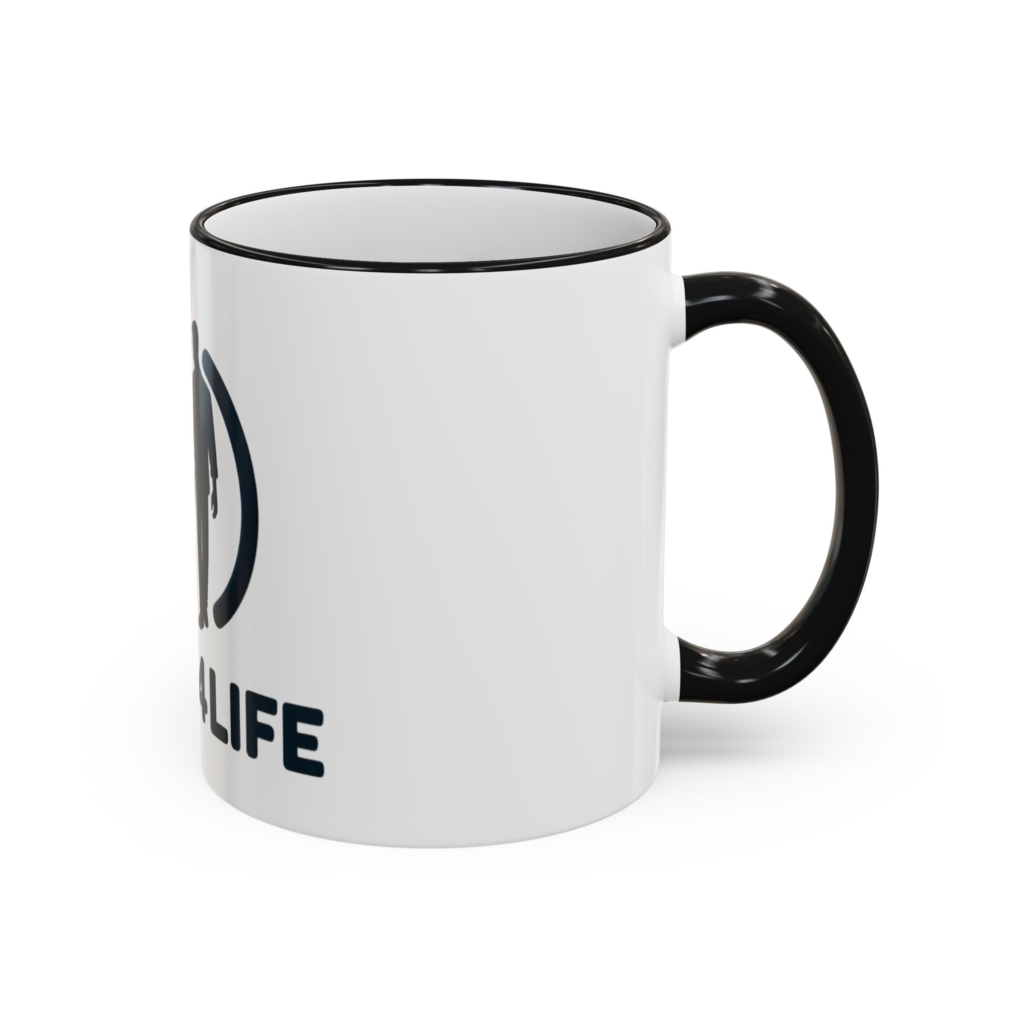 Dad 4 Life Accent Rim Mug — Father & Child Coffee Cup (11oz/15oz)