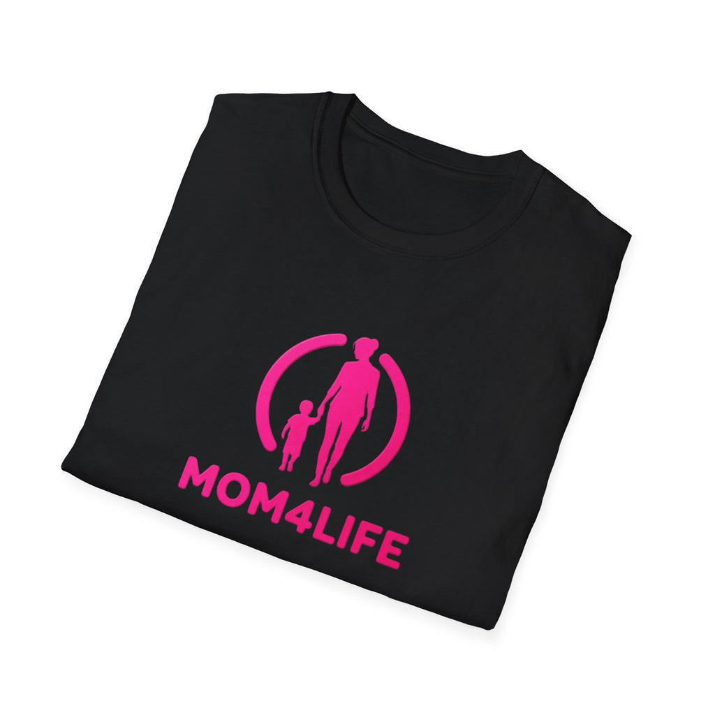 Mom4Life T-Shirt — Pink Mom and Child Graphic Tee, Mother's Day Gift