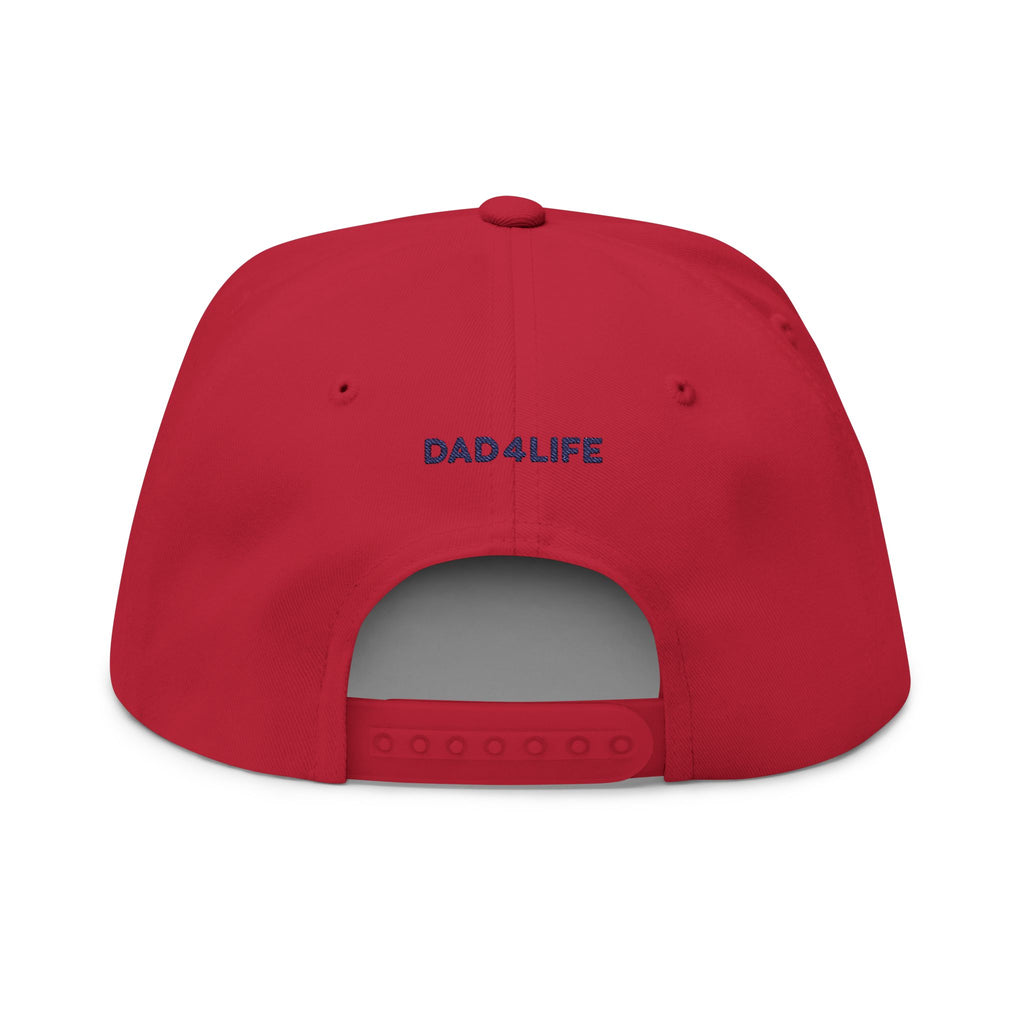 Dad4Life Embroidered Flat Bill Cap — Father & Child Logo Snapback