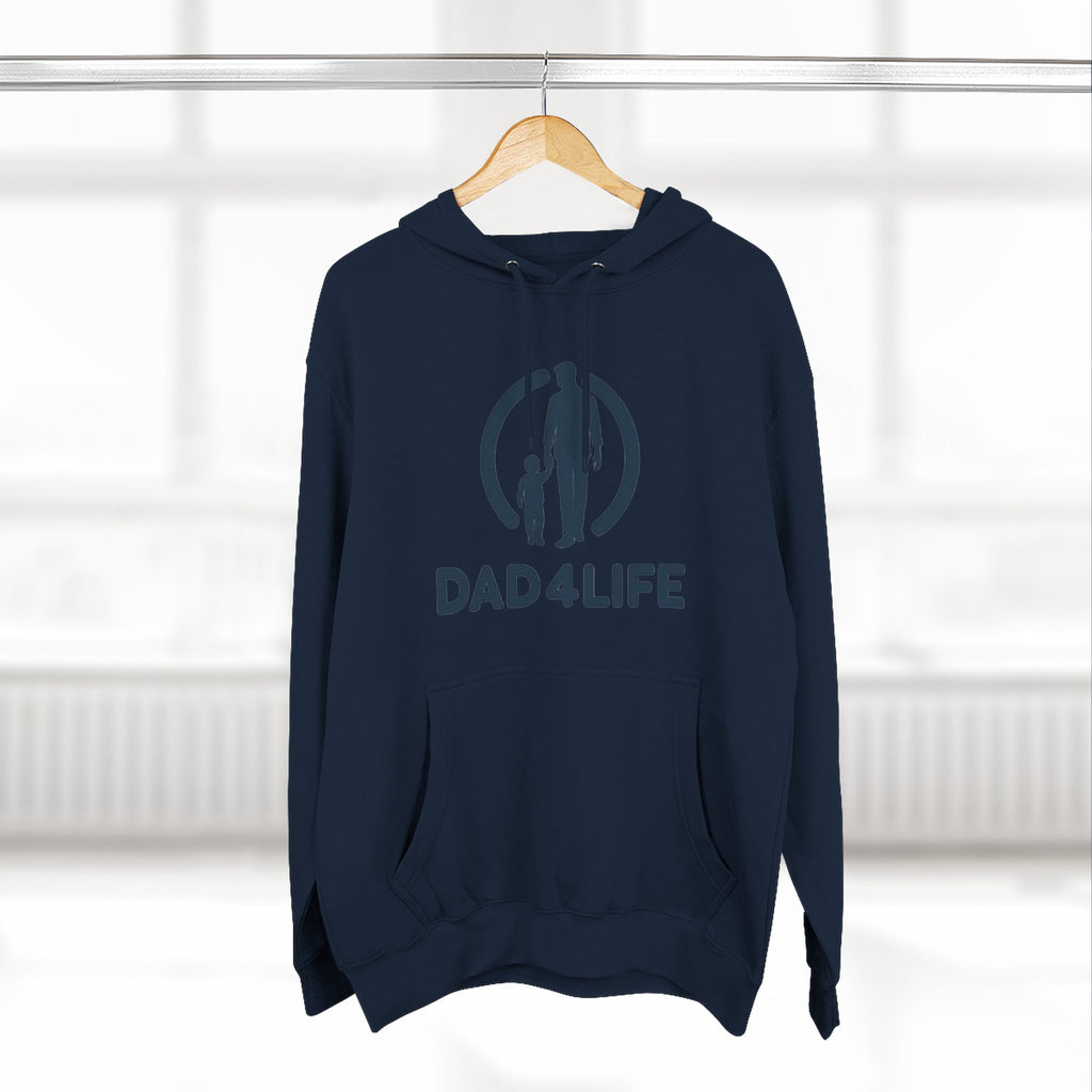 Dad 4 Life Hoodie — Father & Child Silhouette Fleece Pullover