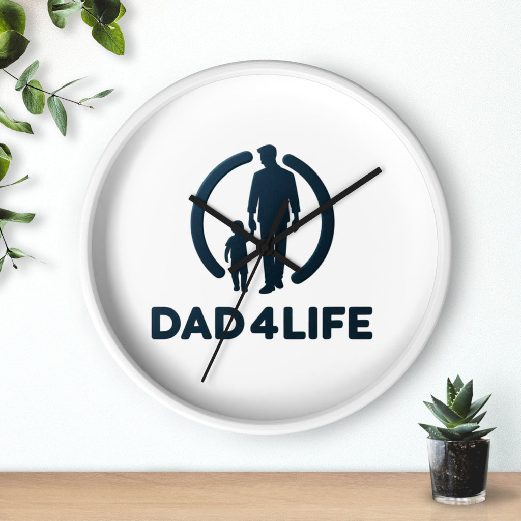 Dad4Life Wall Clock — Father & Child Silhouette Decorative Clock, Gift for Dads (Father's Day)