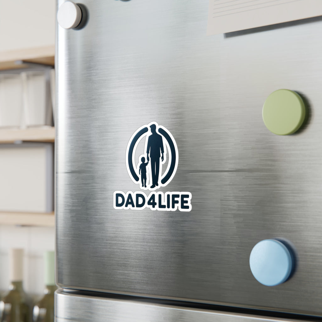 Dad4Life Vinyl Sticker — Father & Child Kiss-Cut Decal (Perfect for Cars, Laptops & Gifts)