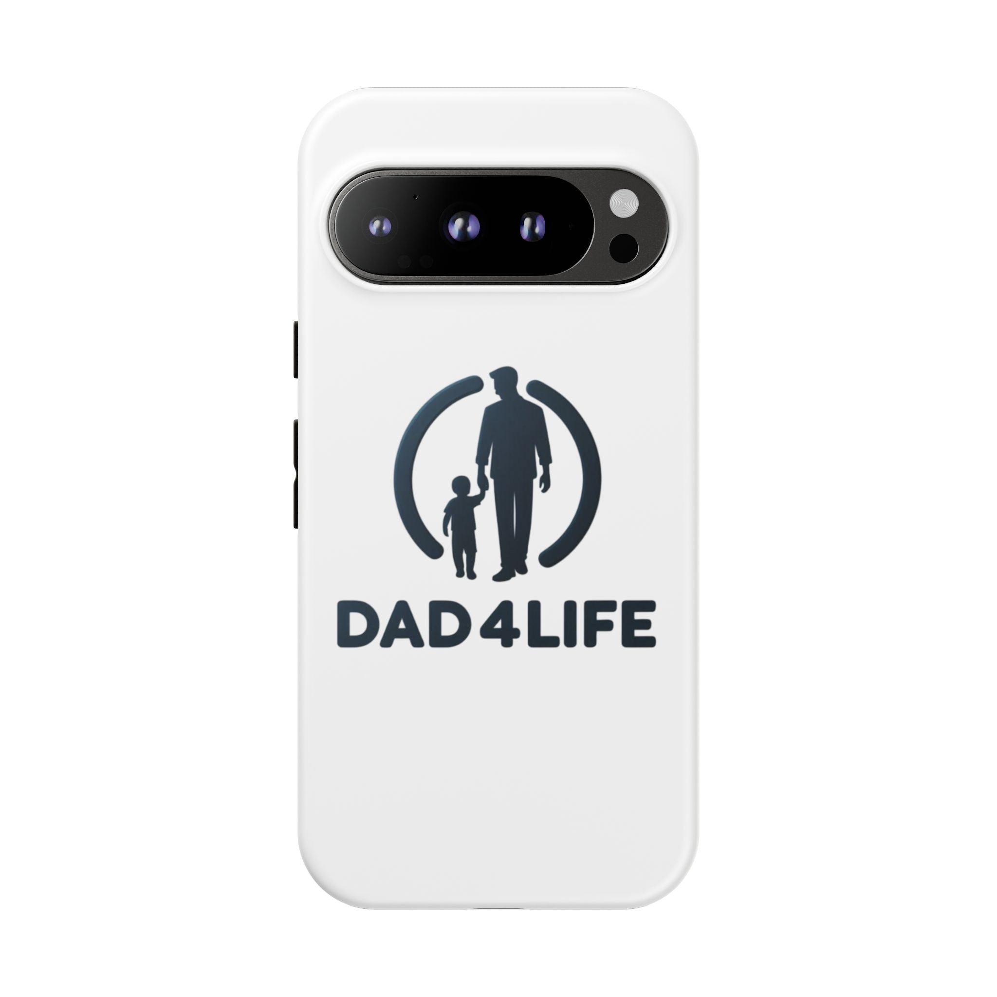 Funda protectora para teléfono Dad4Life — Funda protectora con silueta de padre e hijo