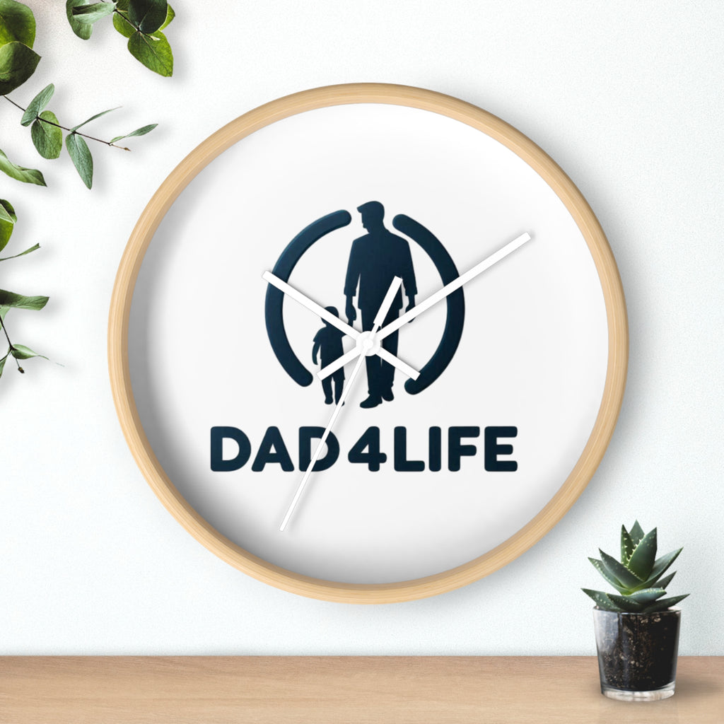 Dad4Life Wall Clock — Father & Child Silhouette Decorative Clock, Gift for Dads (Father's Day)