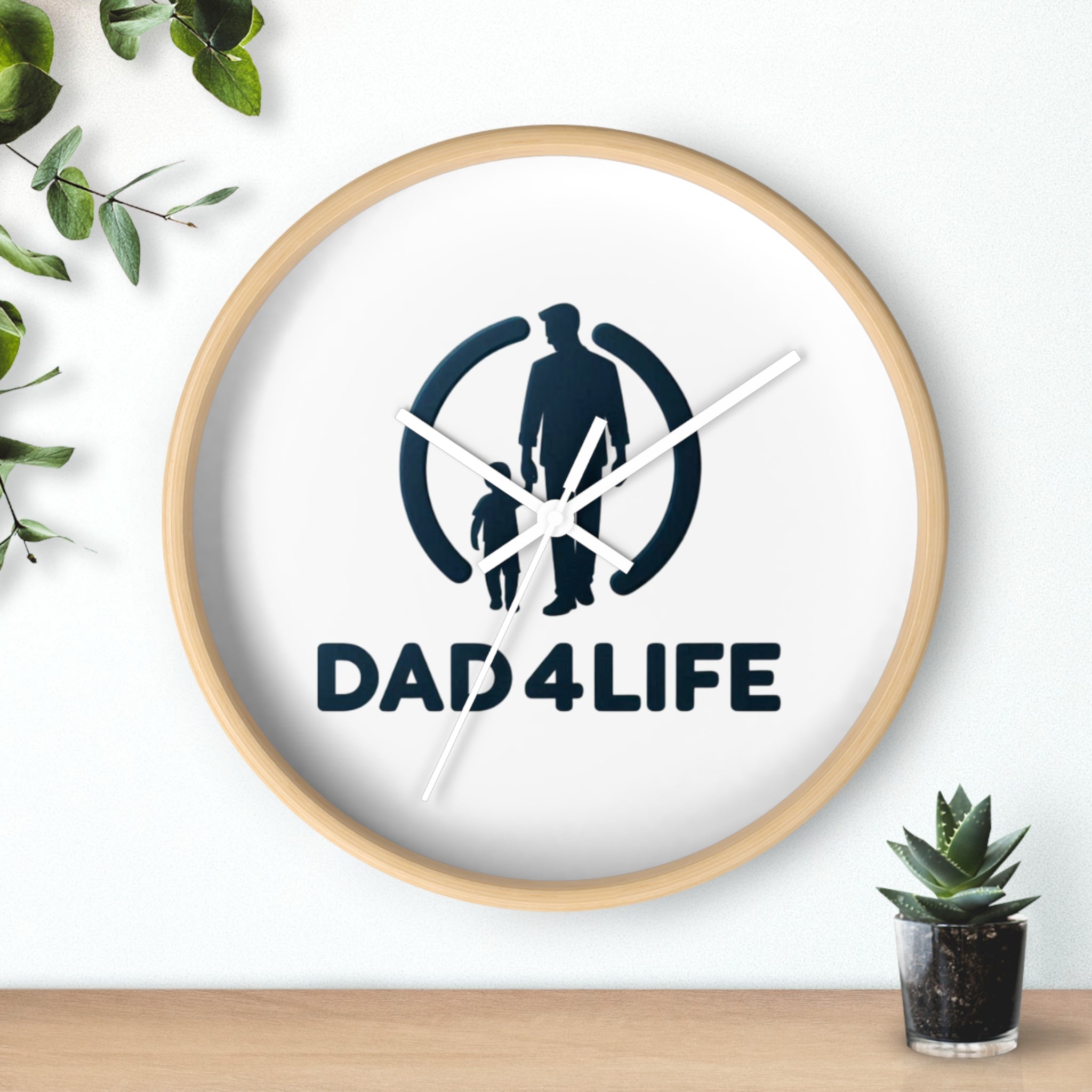 Dad4Life Wall Clock — Father & Child Silhouette Decorative Clock, Gift for Dads (Father's Day)