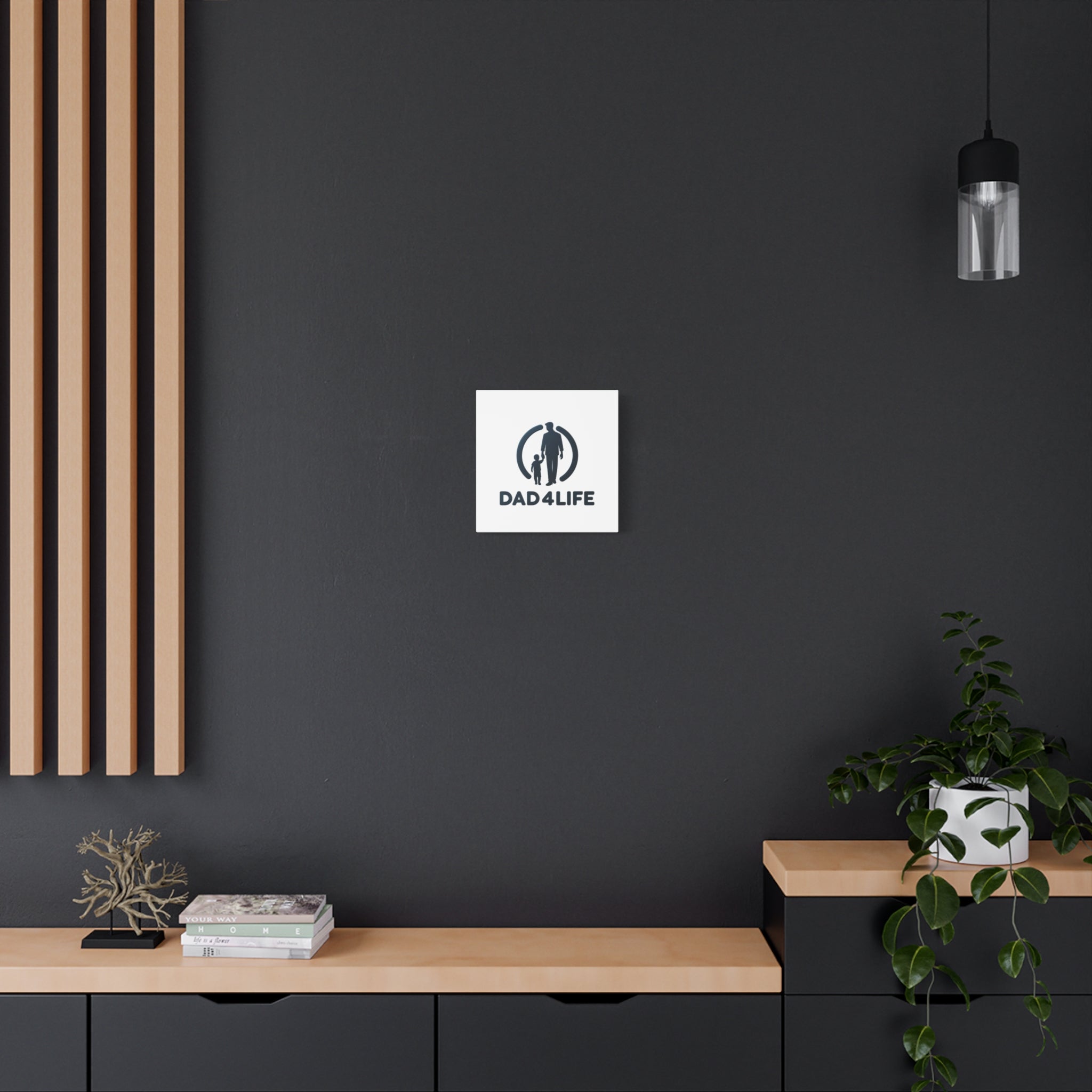 Canvas Wall Art — “DAD4LIFE” Father & Child Matte Stretched Canvas