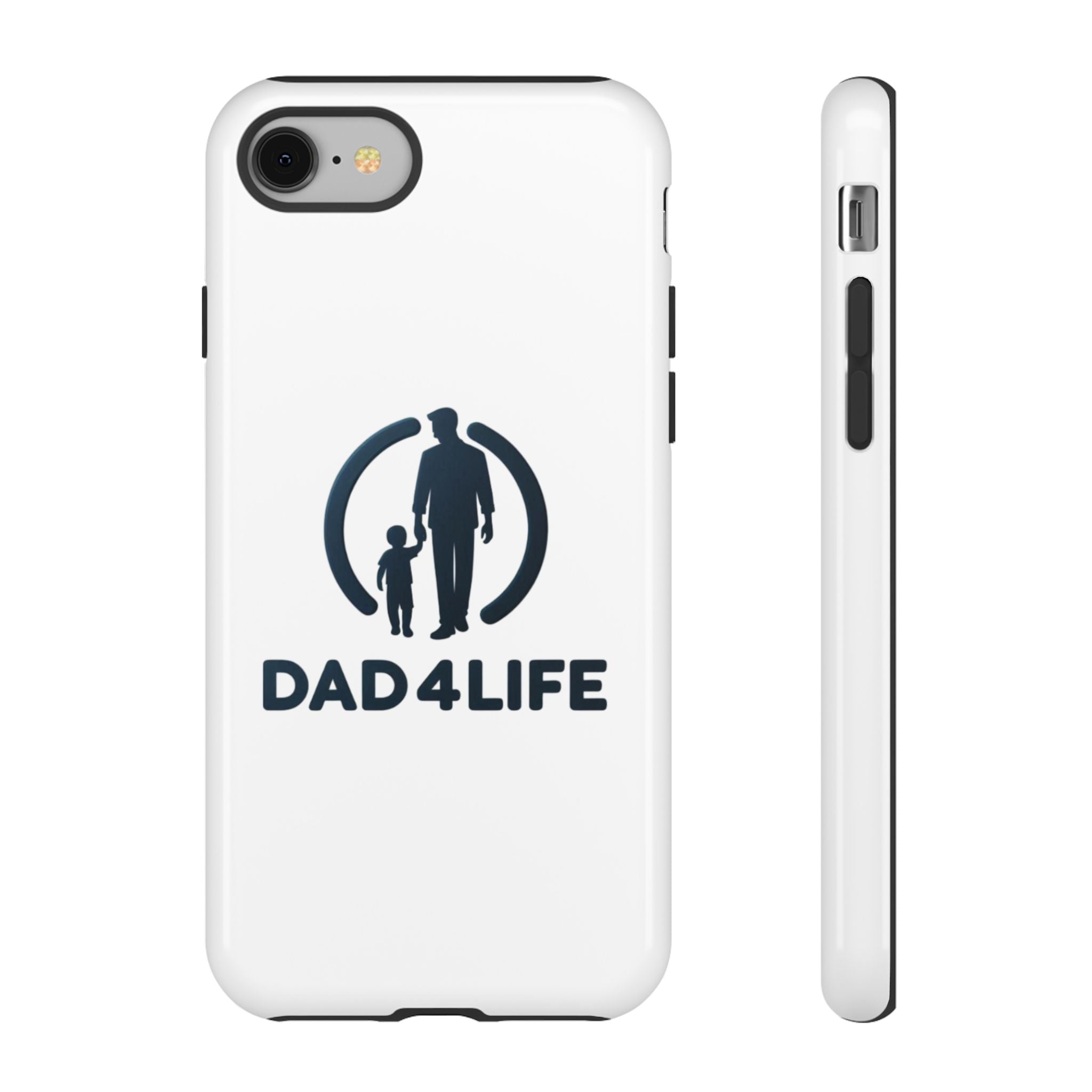 Funda protectora para teléfono Dad4Life — Funda protectora con silueta de padre e hijo