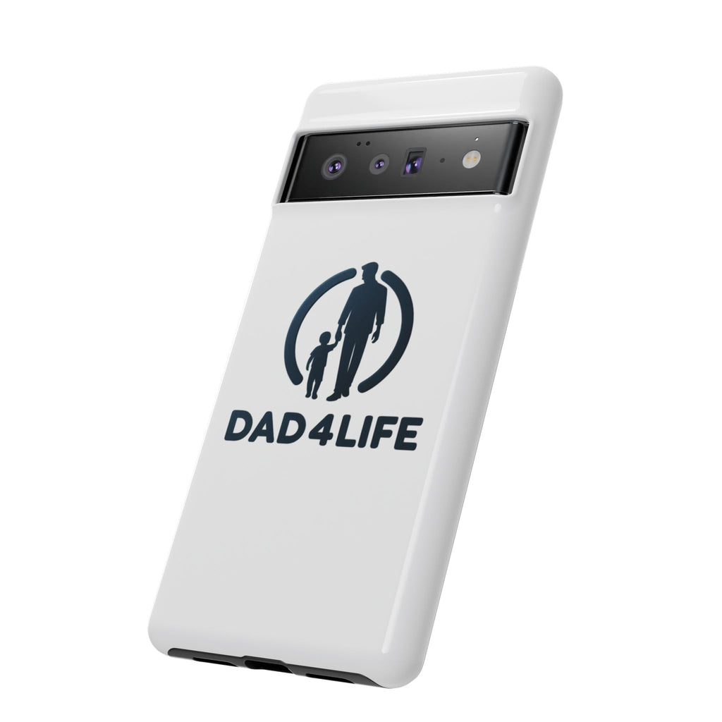 Funda protectora para teléfono Dad4Life — Funda protectora con silueta de padre e hijo