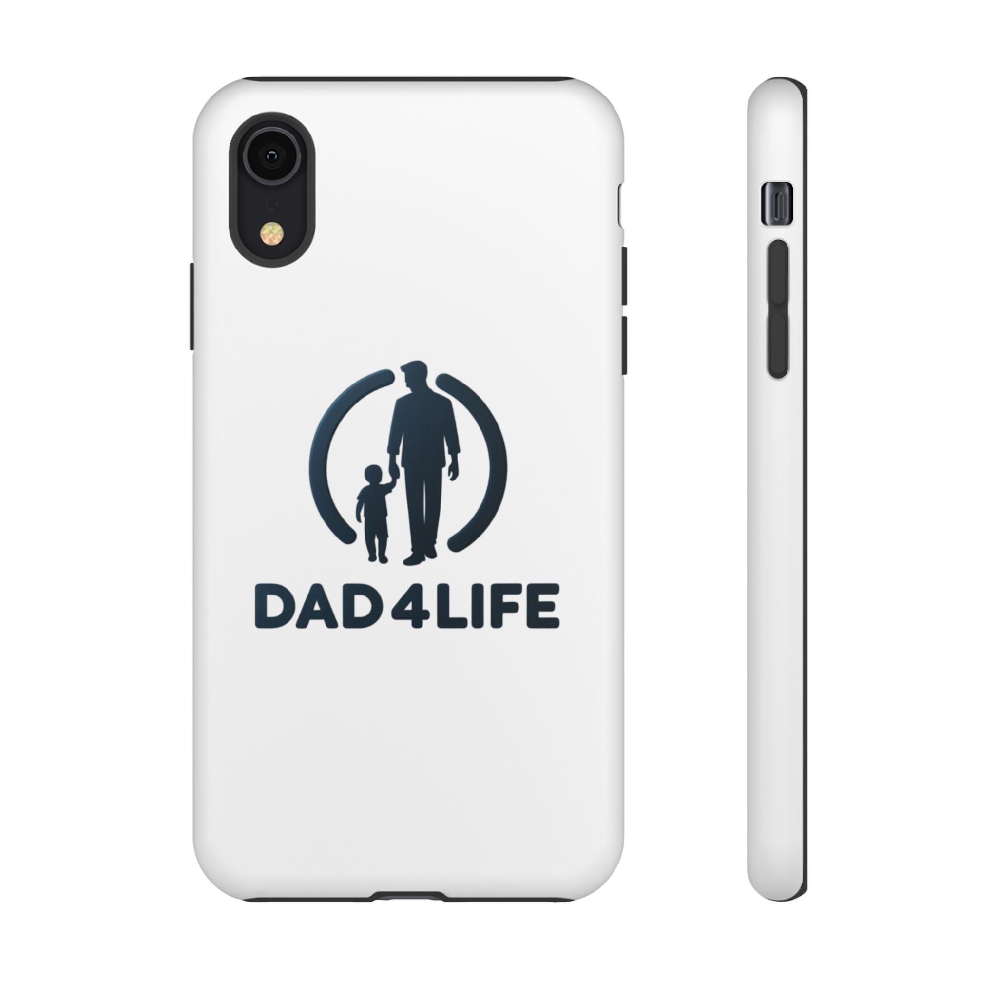 Funda protectora para teléfono Dad4Life — Funda protectora con silueta de padre e hijo