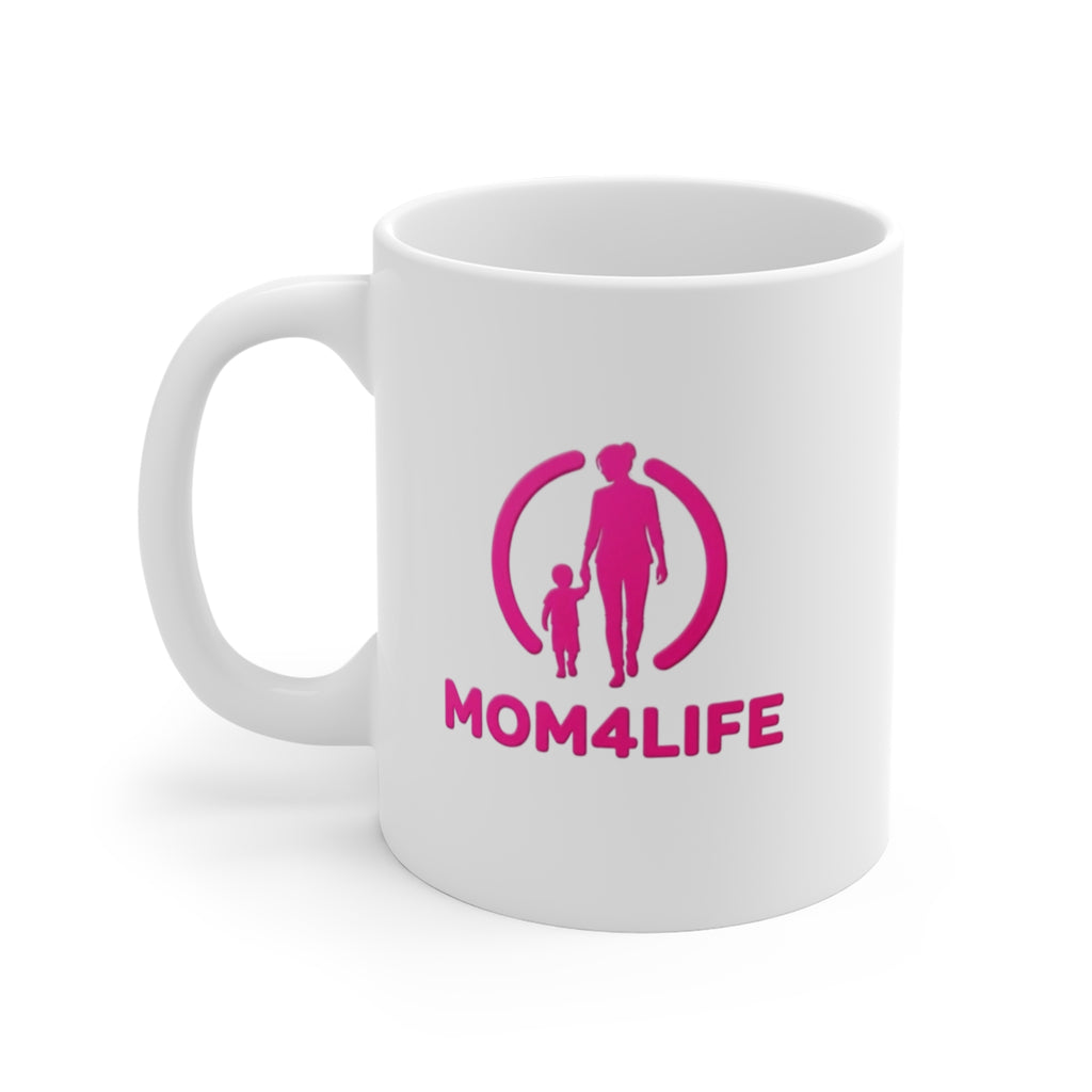 Mom4Life Ceramic Mug — Mom and Child Silhouette Coffee Cup (11/15/20oz)