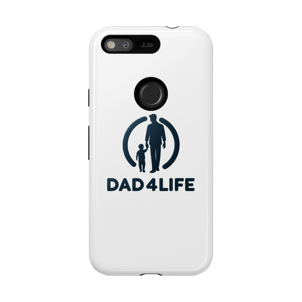 Funda protectora para teléfono Dad4Life — Funda protectora con silueta de padre e hijo