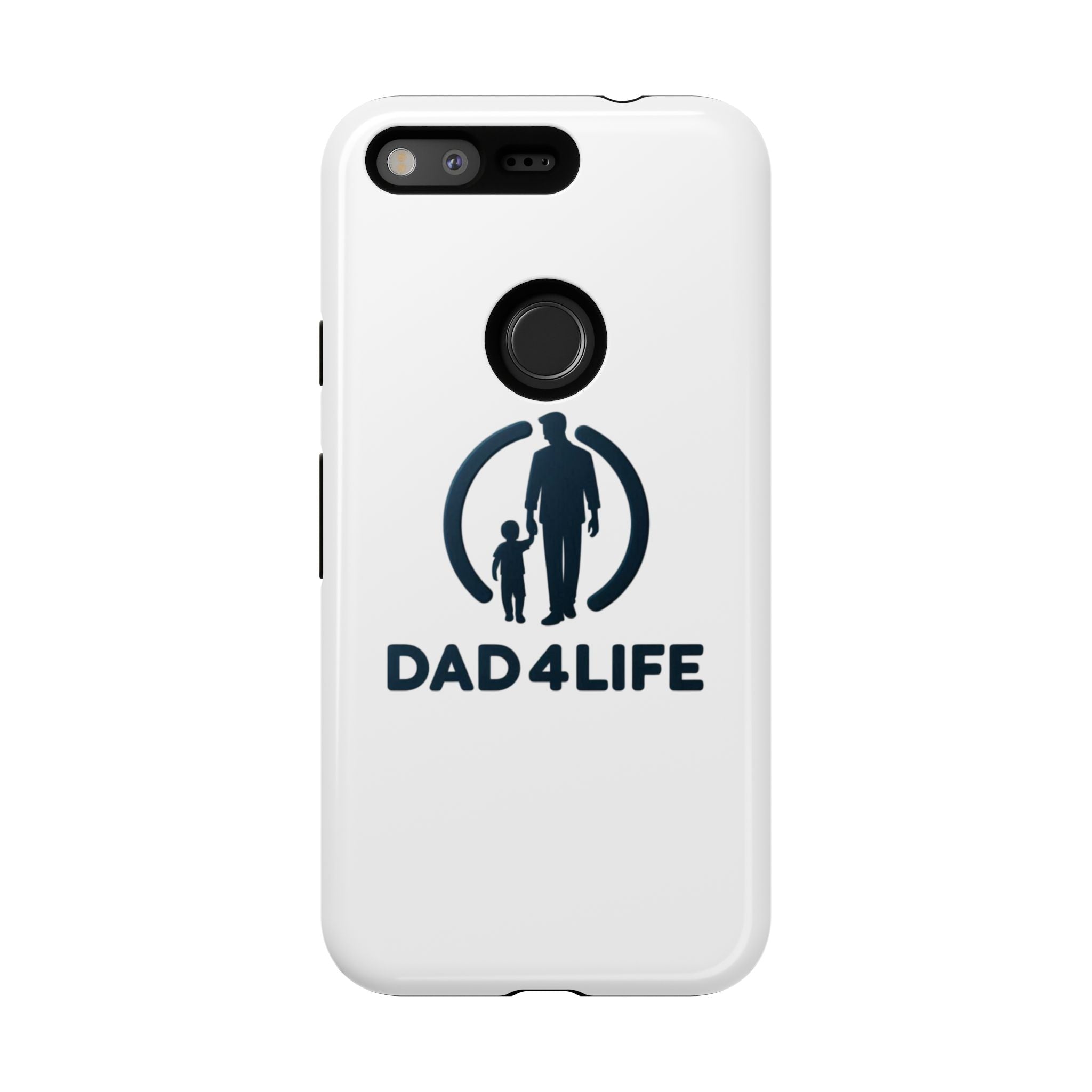 Funda protectora para teléfono Dad4Life — Funda protectora con silueta de padre e hijo