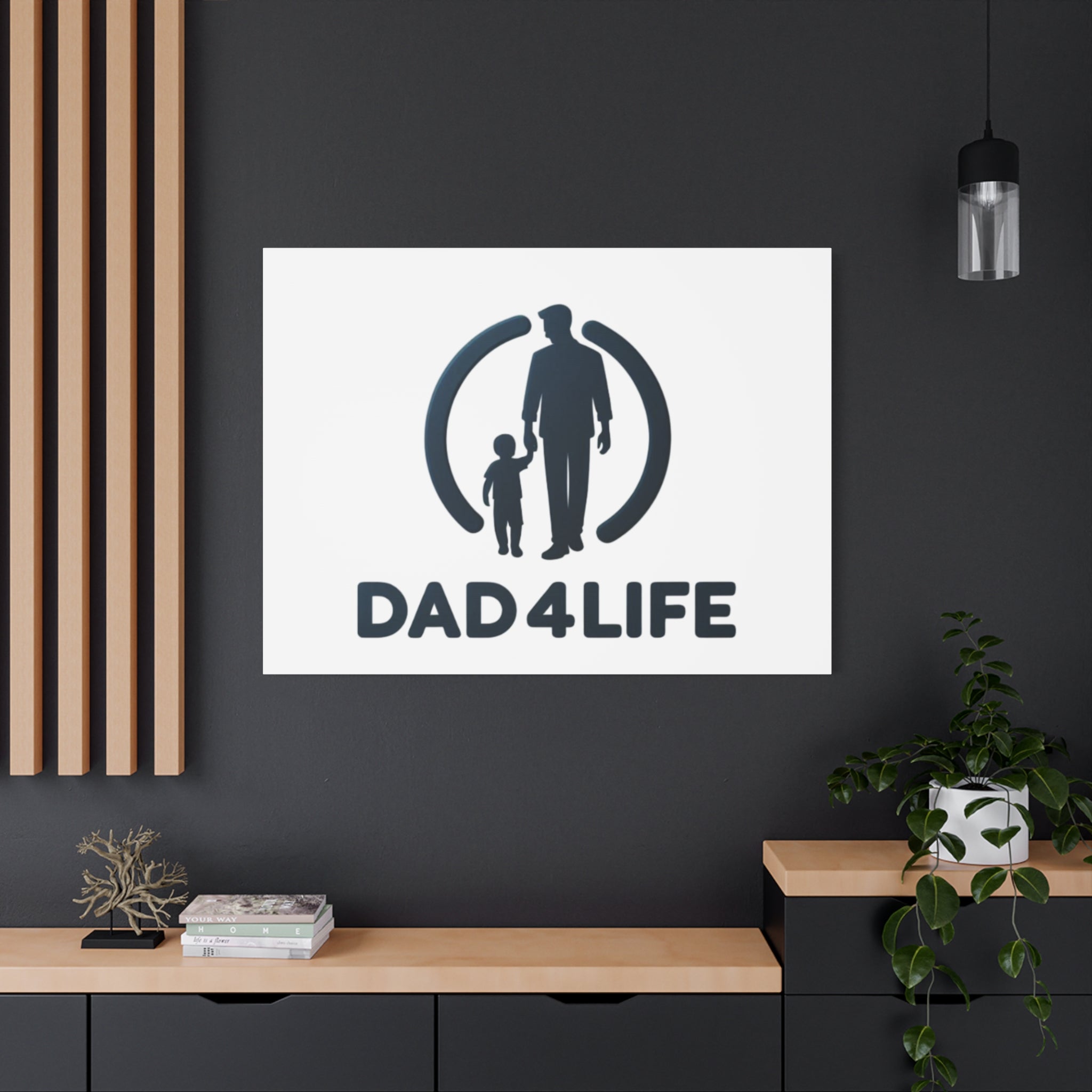 Canvas Wall Art — “DAD4LIFE” Father & Child Matte Stretched Canvas