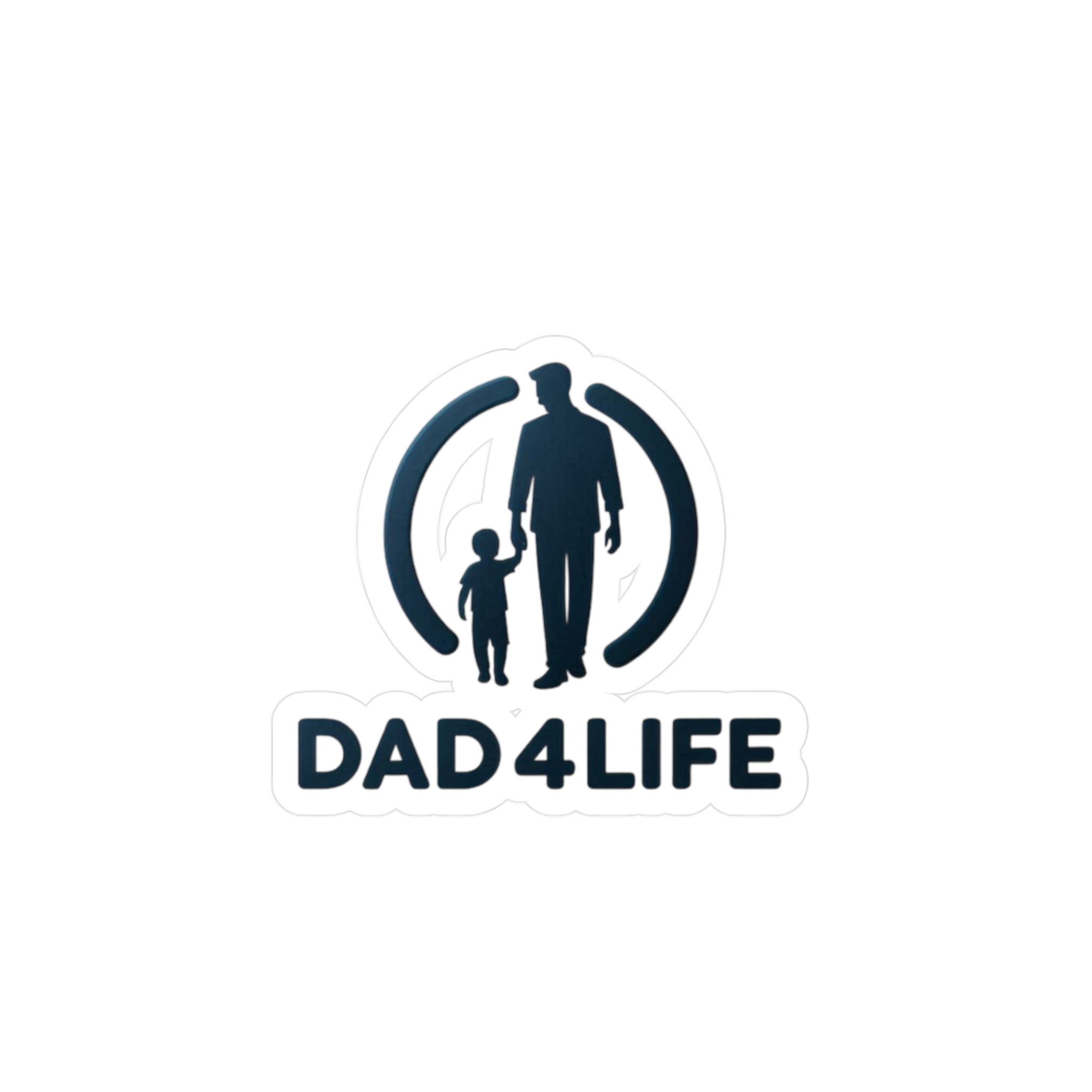 Dad4Life Vinyl Sticker — Father & Child Kiss-Cut Decal (Perfect for Cars, Laptops & Gifts)