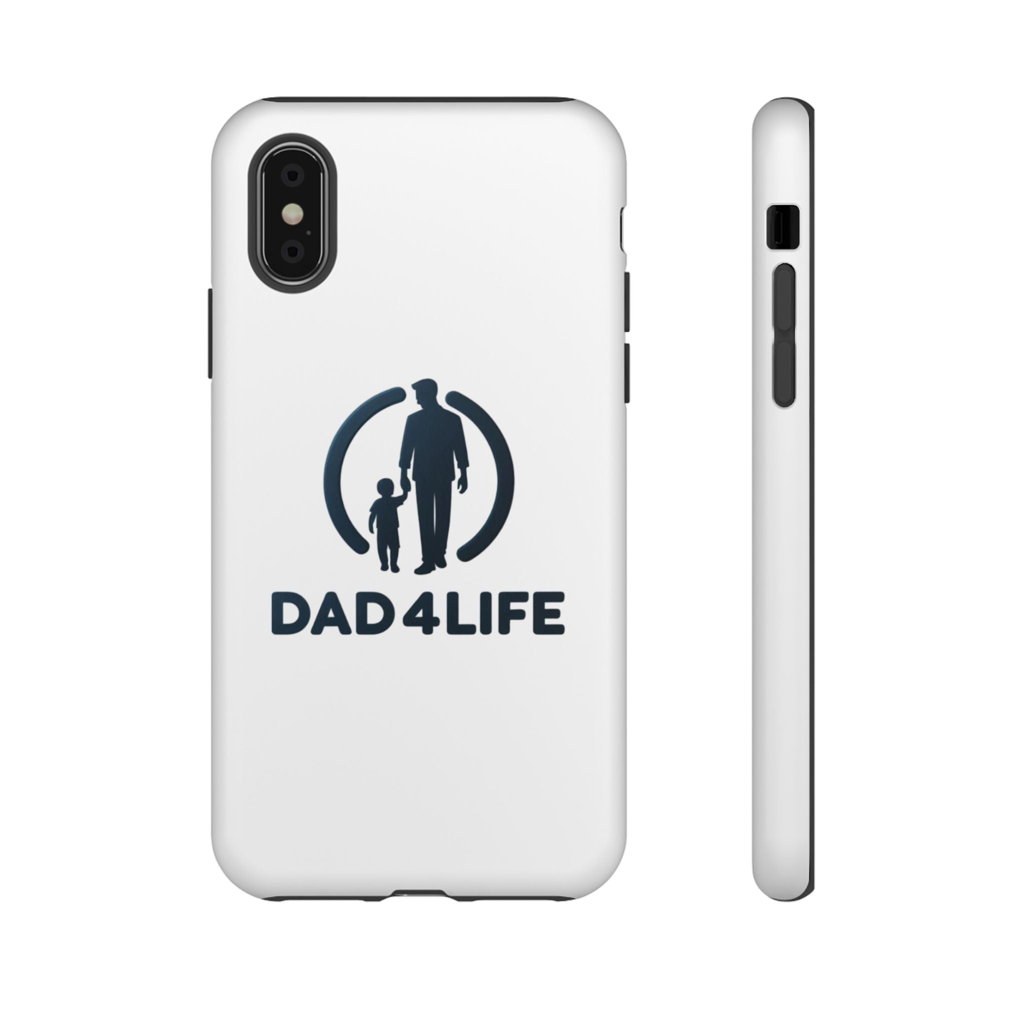 Funda protectora para teléfono Dad4Life — Funda protectora con silueta de padre e hijo