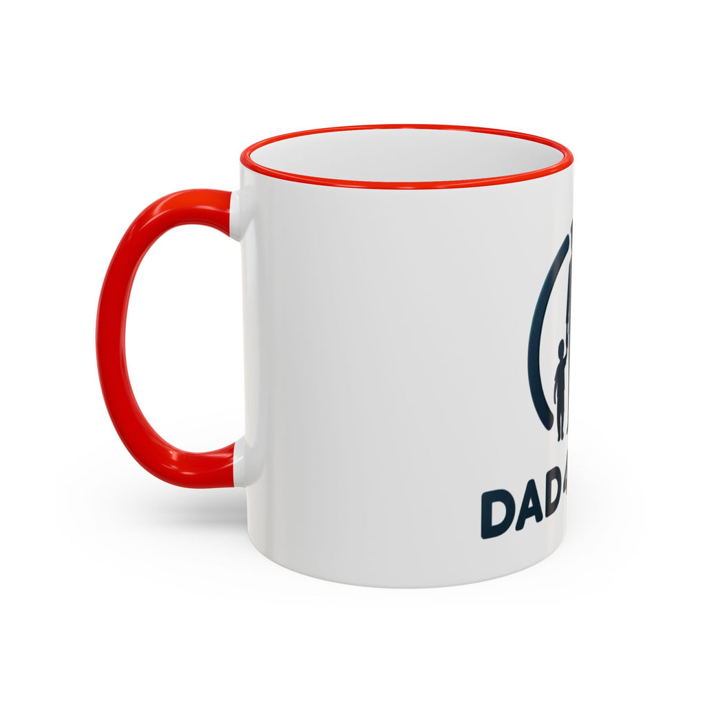 Dad 4 Life Accent Rim Mug — Father & Child Coffee Cup (11oz/15oz)