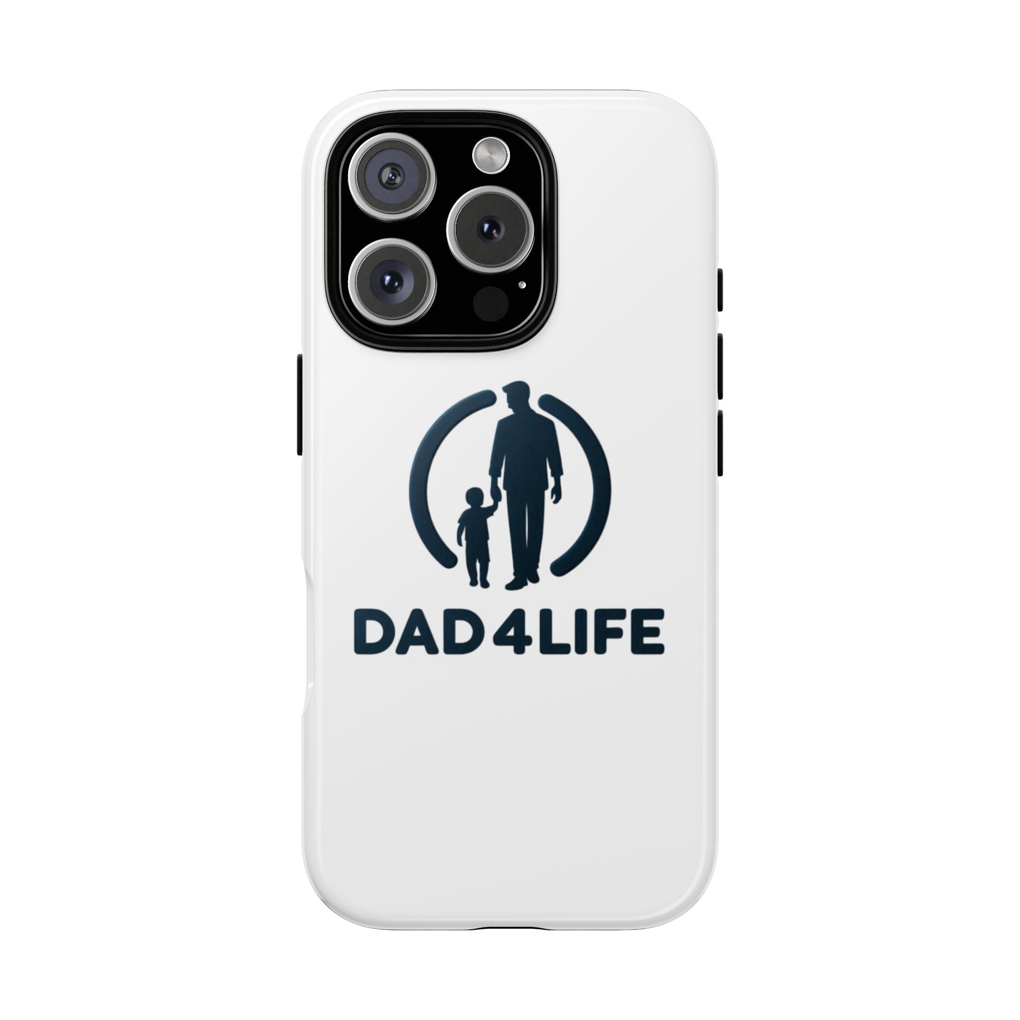 Funda protectora para teléfono Dad4Life — Funda protectora con silueta de padre e hijo