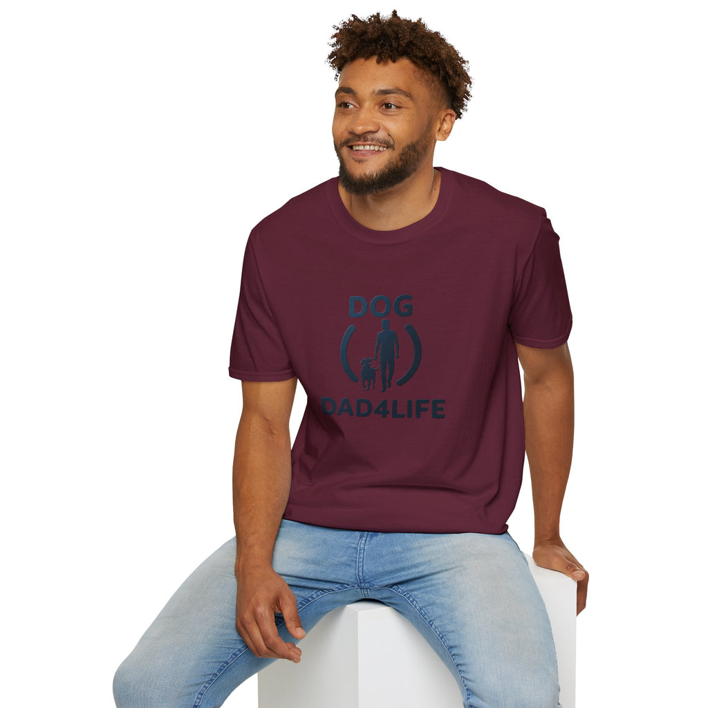 Dog Dad T-Shirt — "DOG DAD4LIFE" Graphic Tee for Dog Lovers