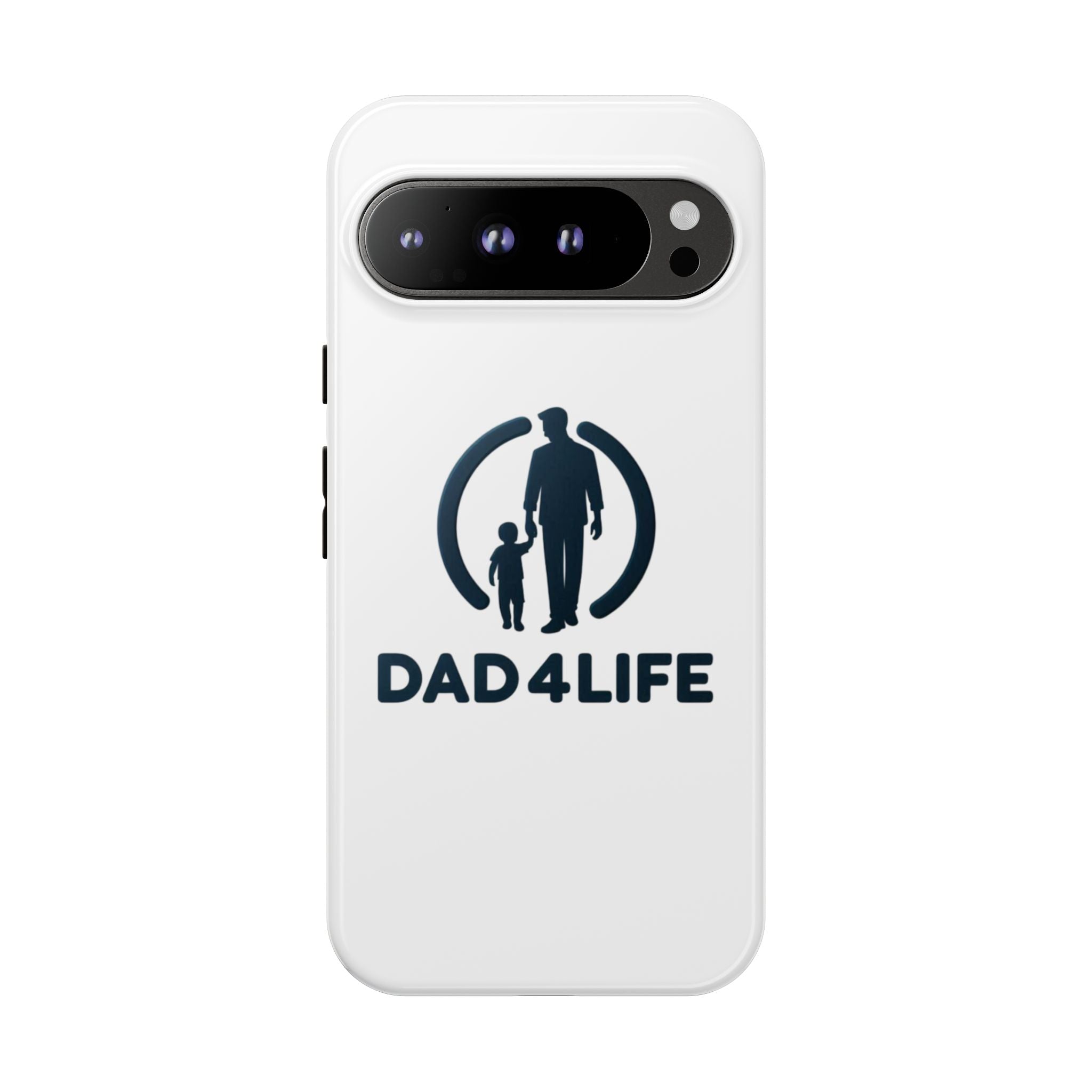 Funda protectora para teléfono Dad4Life — Funda protectora con silueta de padre e hijo