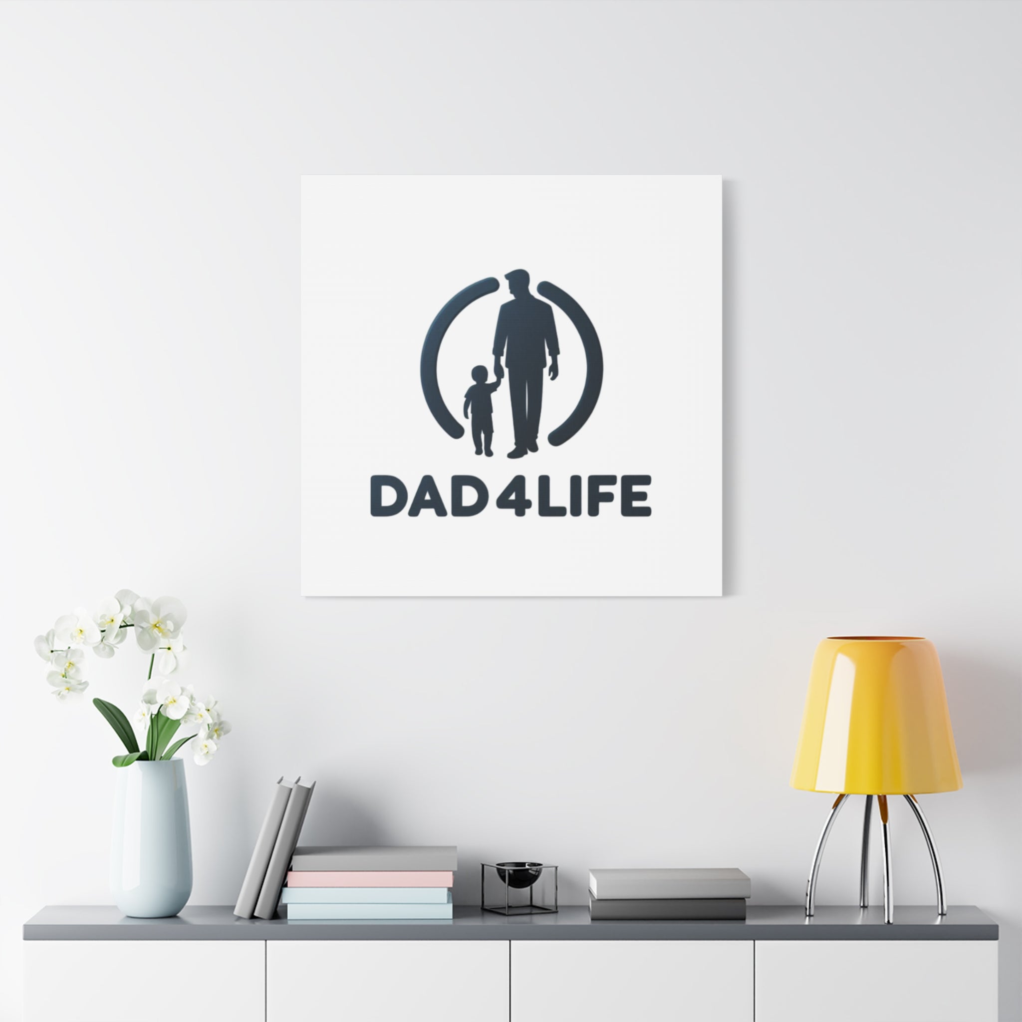 Canvas Wall Art — “DAD4LIFE” Father & Child Matte Stretched Canvas
