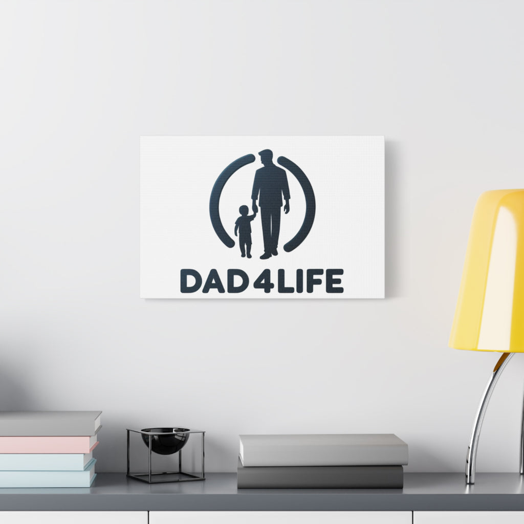 Canvas Wall Art — “DAD4LIFE” Father & Child Matte Stretched Canvas