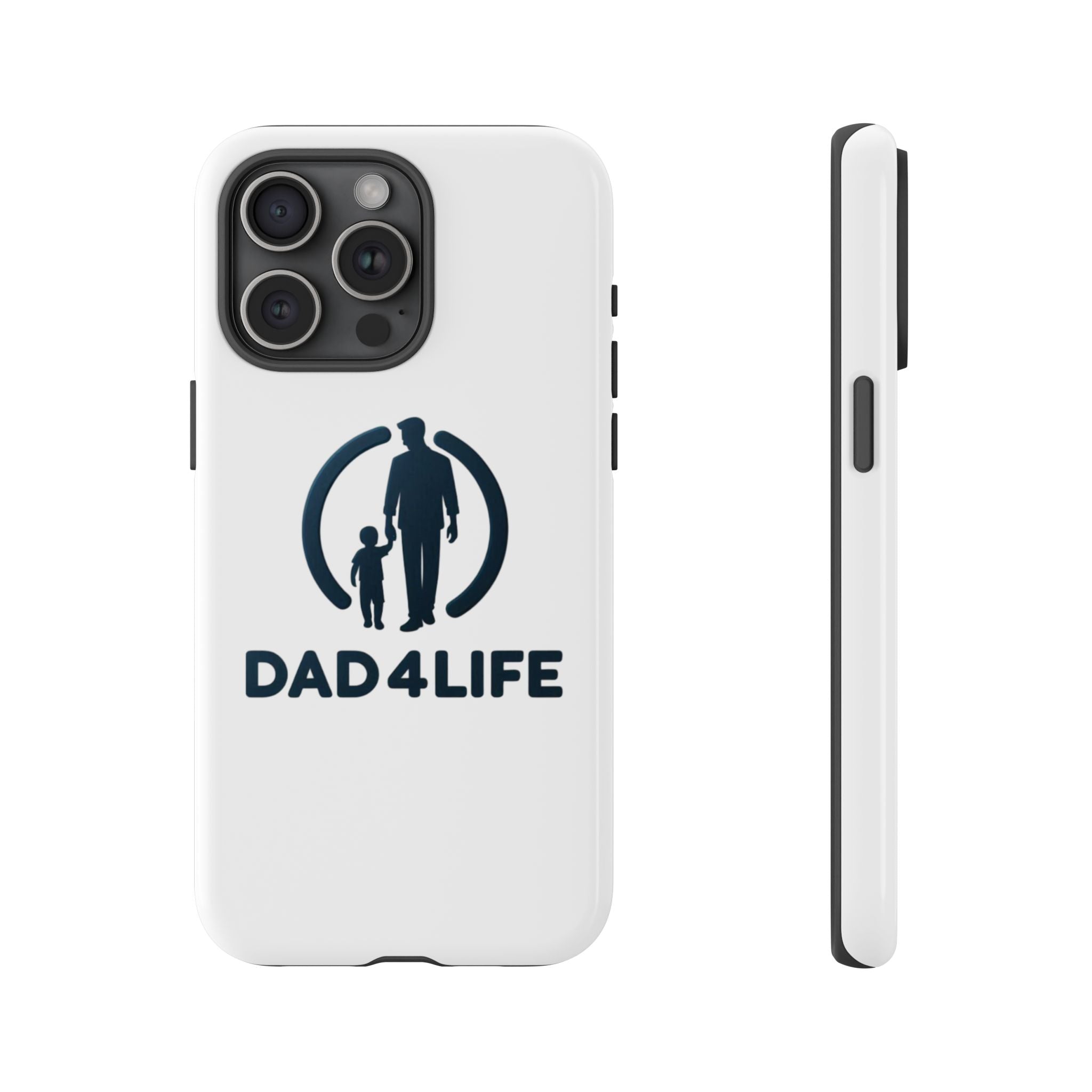 Funda protectora para teléfono Dad4Life — Funda protectora con silueta de padre e hijo