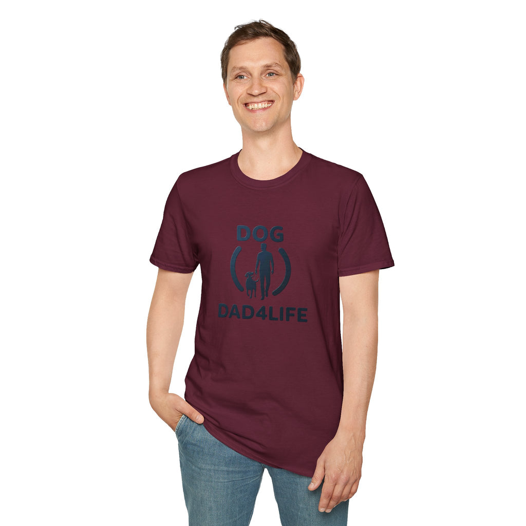Dog Dad T-Shirt — "DOG DAD4LIFE" Graphic Tee for Dog Lovers
