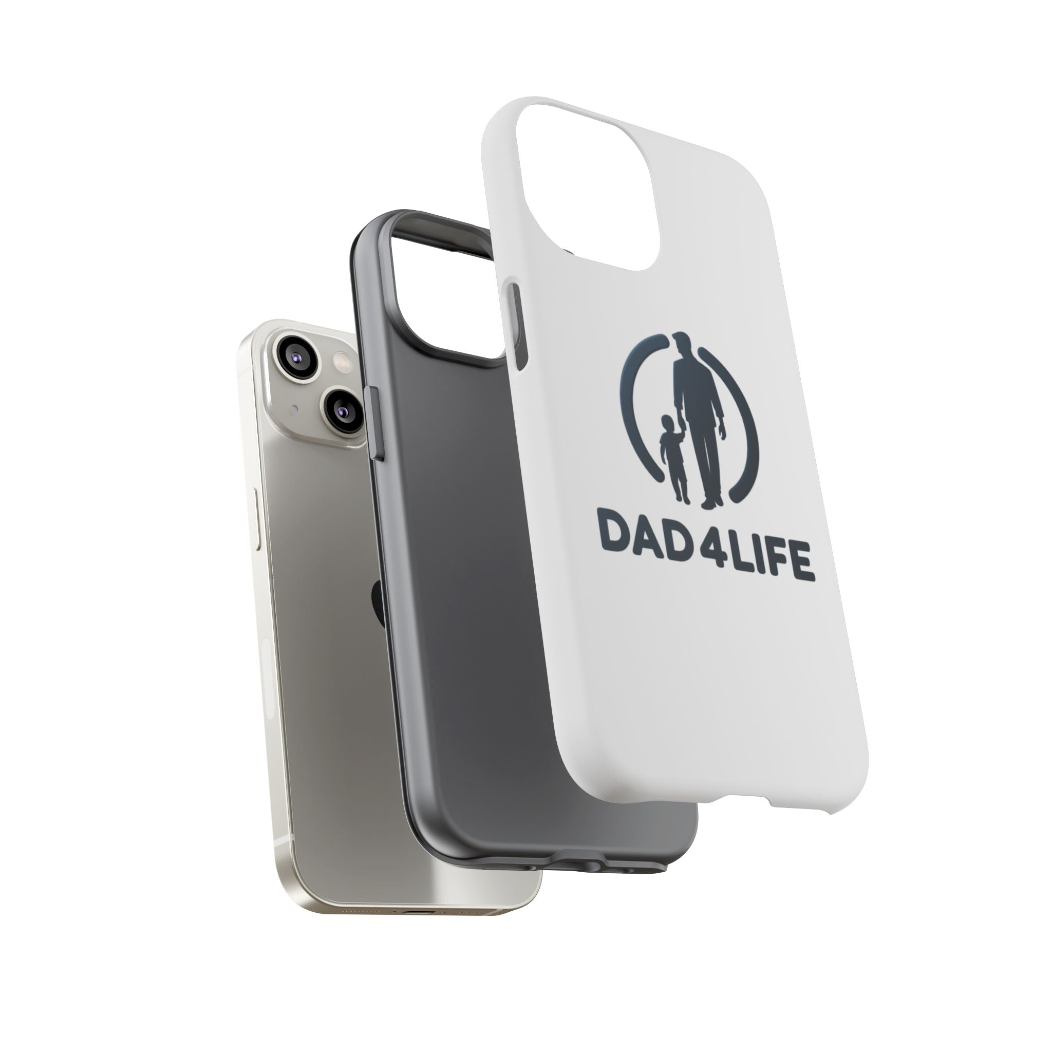 Funda protectora para teléfono Dad4Life — Funda protectora con silueta de padre e hijo