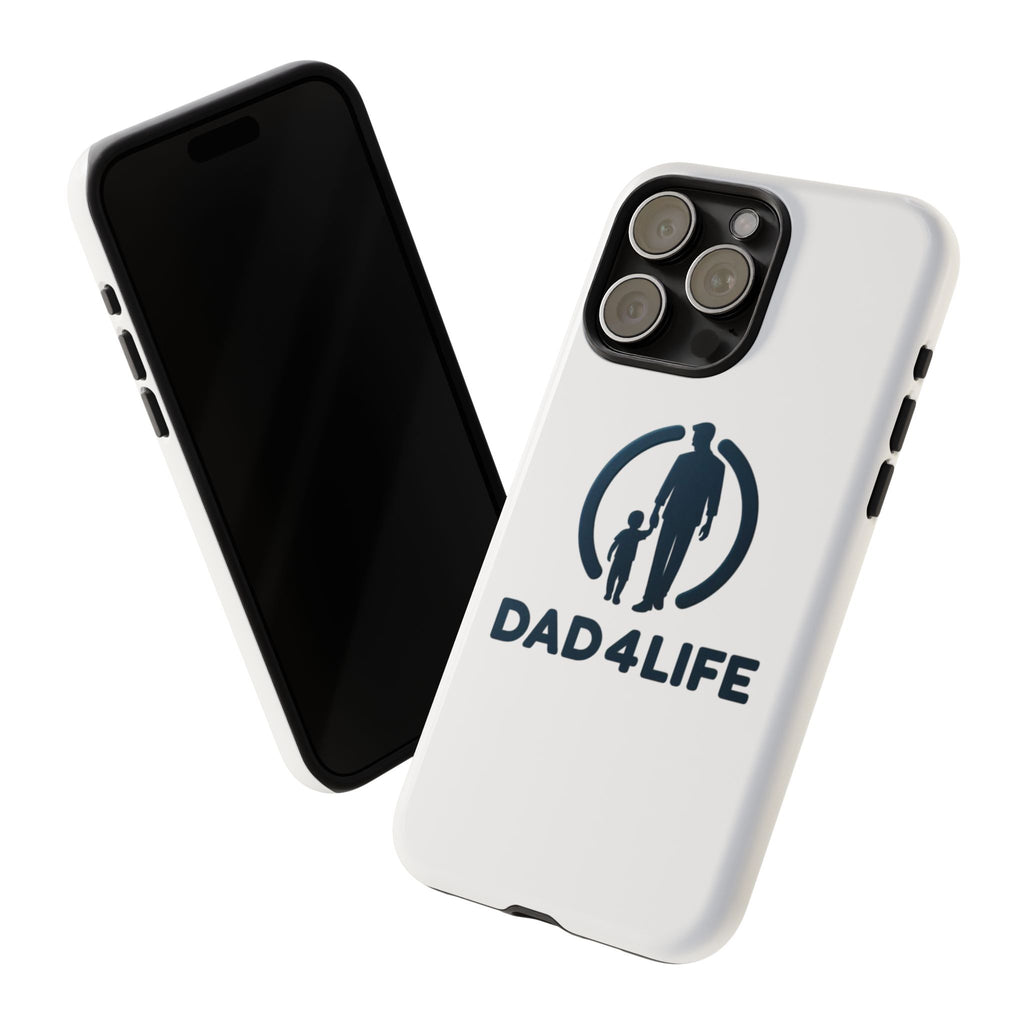 Funda protectora para teléfono Dad4Life — Funda protectora con silueta de padre e hijo