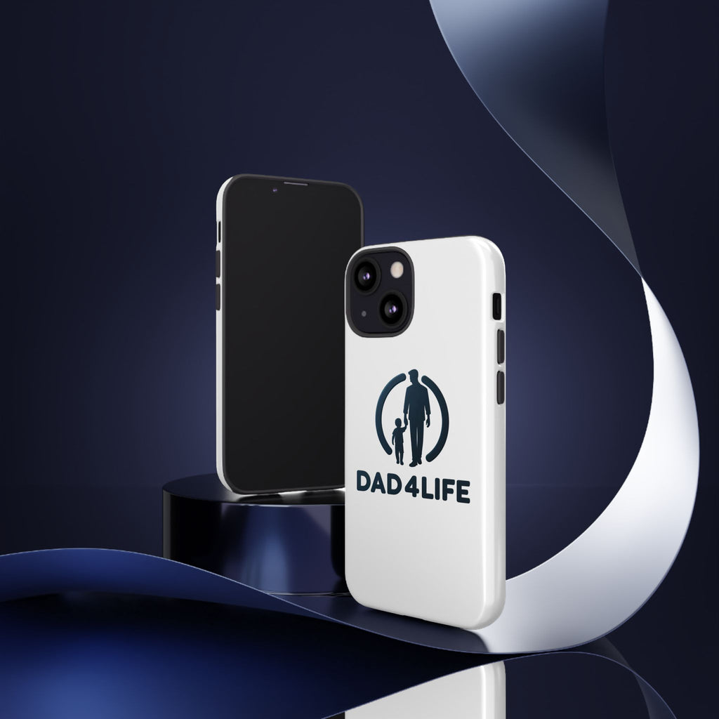 Funda protectora para teléfono Dad4Life — Funda protectora con silueta de padre e hijo