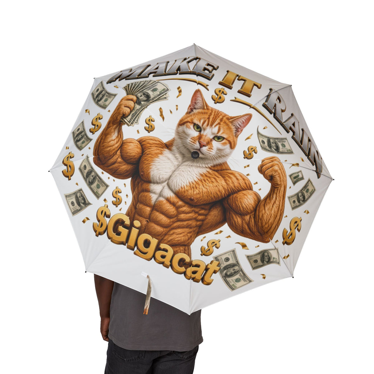 $Gigacat Make it train Semi-Automatic Foldable Umbrella