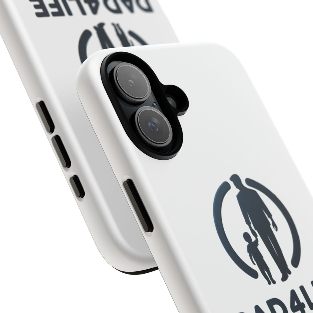 Funda protectora para teléfono Dad4Life — Funda protectora con silueta de padre e hijo