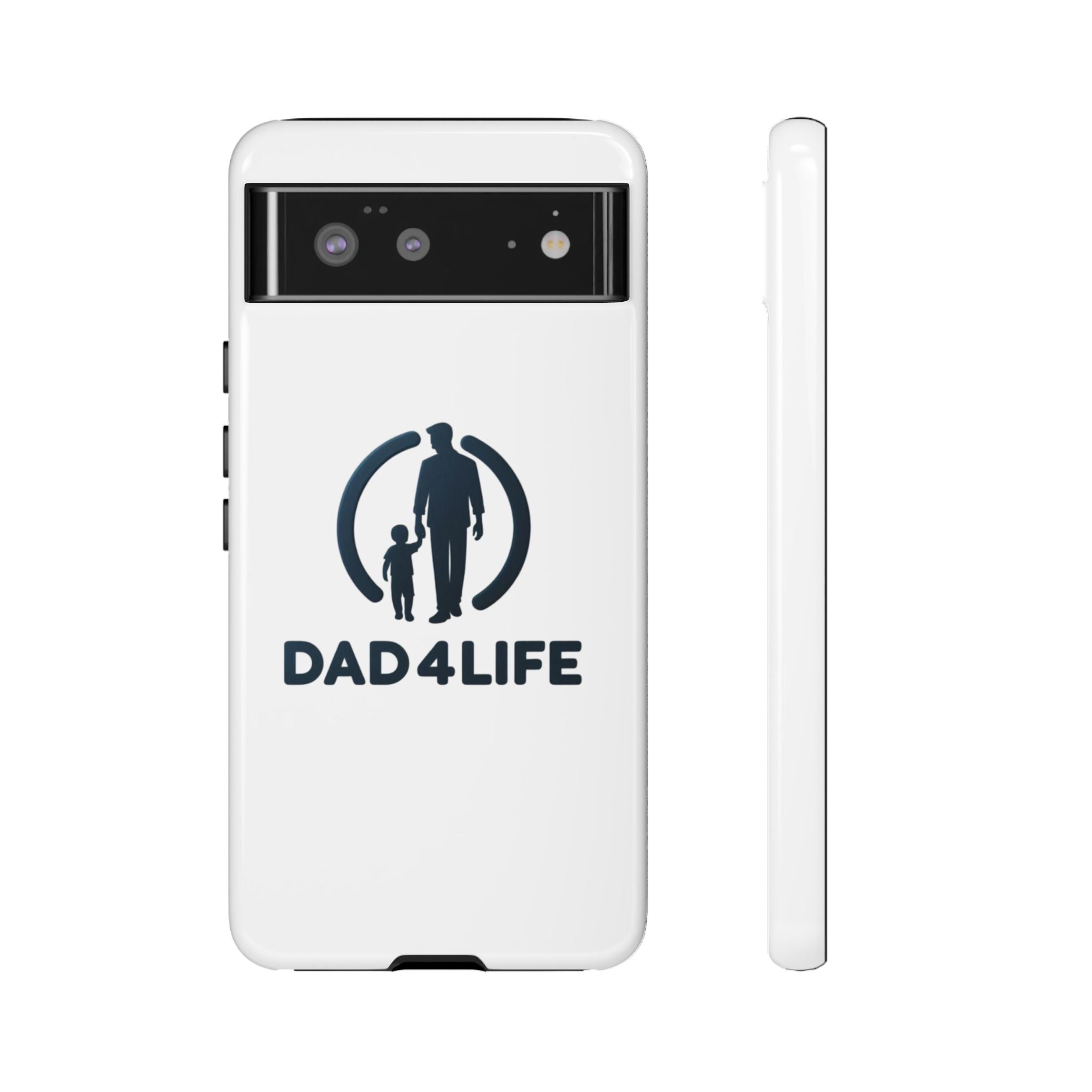 Funda protectora para teléfono Dad4Life — Funda protectora con silueta de padre e hijo