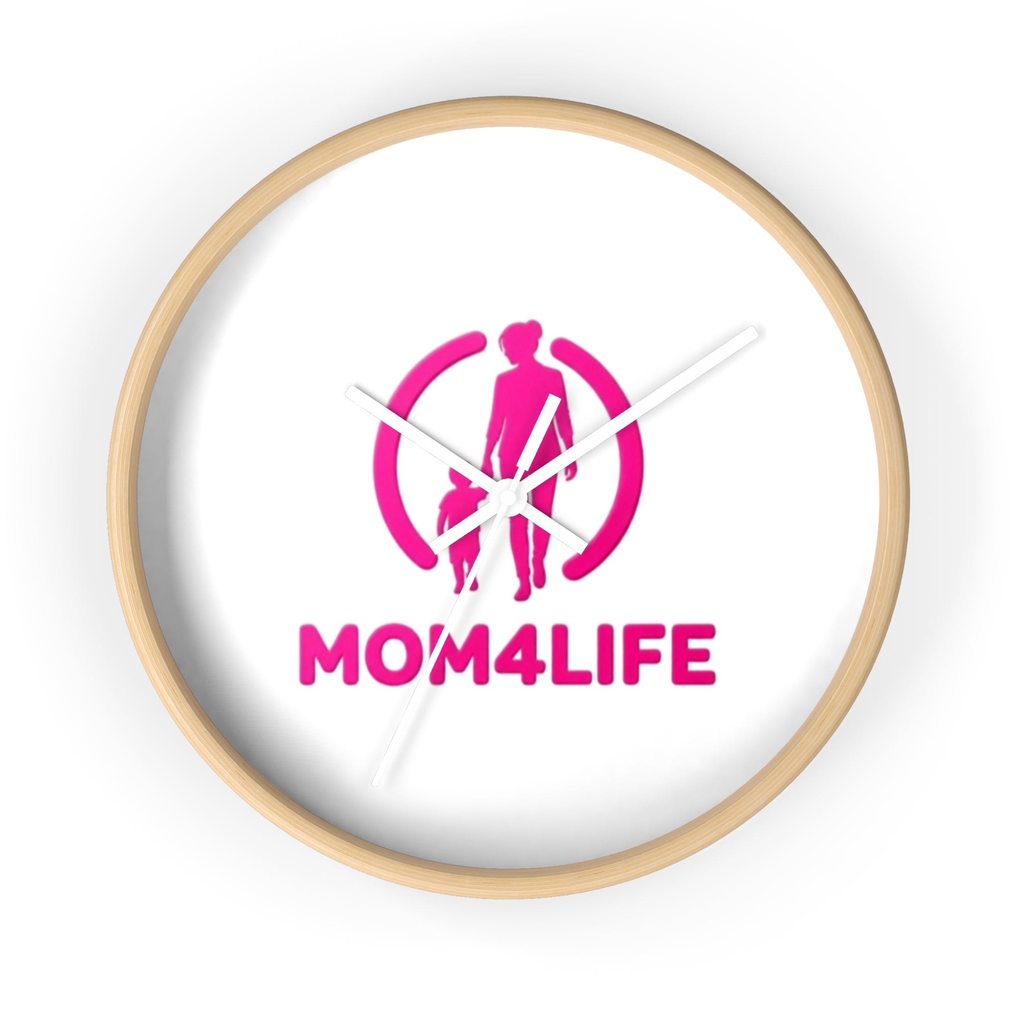 Mom4Life Wall Clock – Pink Mom & Kids Decorative Clock, Mother’s Day Gift