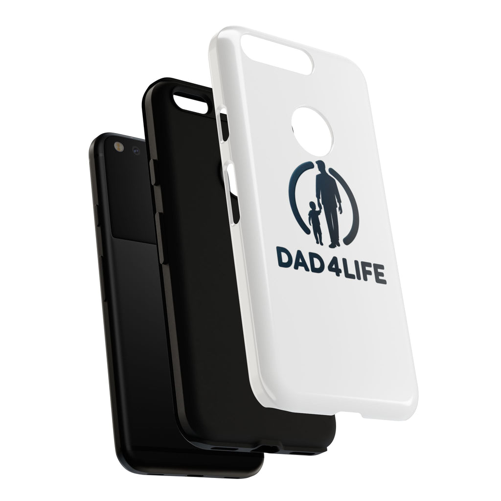 Funda protectora para teléfono Dad4Life — Funda protectora con silueta de padre e hijo